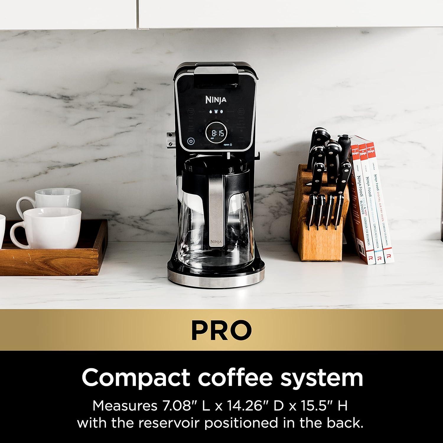 imageNinja Hot and Iced Coffee Maker Single Serve Coffee Maker and Drip Coffee Machine DualBrew Pro Specialty 12Cup with KCup Combo Includes Permanent Filter CFP307Frother Permanent Filter
