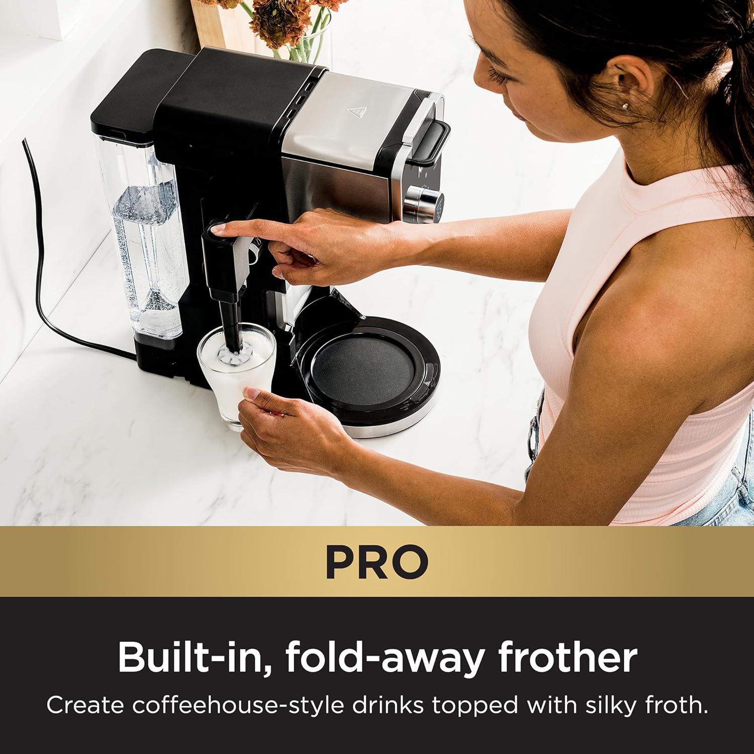 imageNinja Hot and Iced Coffee Maker Single Serve Coffee Maker and Drip Coffee Machine DualBrew Pro Specialty 12Cup with KCup Combo Includes Permanent Filter CFP307Frother Paper Filter