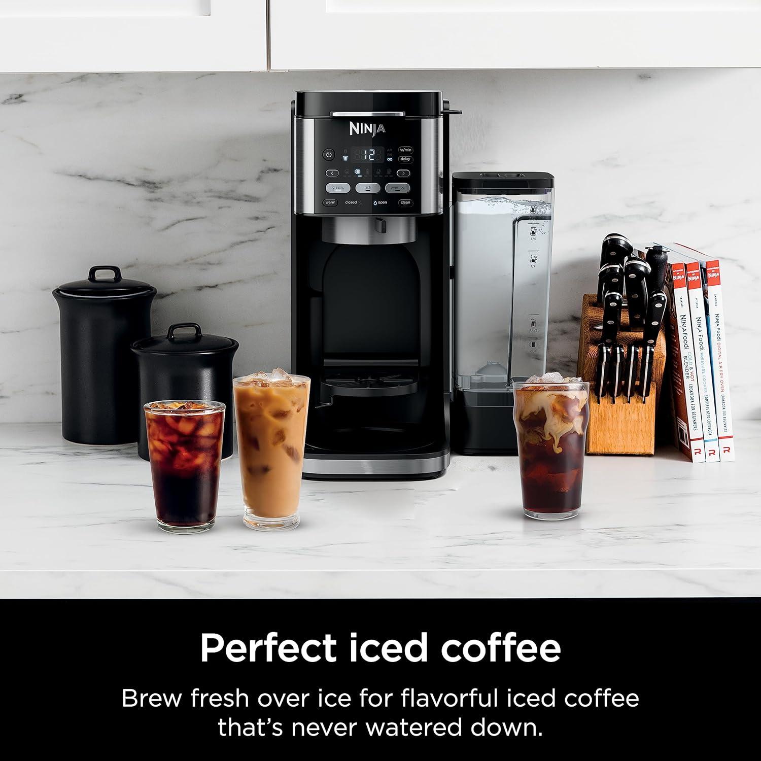 imageNinja Hot and Iced Coffee Maker Single Serve Coffee Maker and Drip Coffee Machine DualBrew Pro Specialty 12Cup with KCup Combo Includes Permanent Filter CFP307Paper Filter