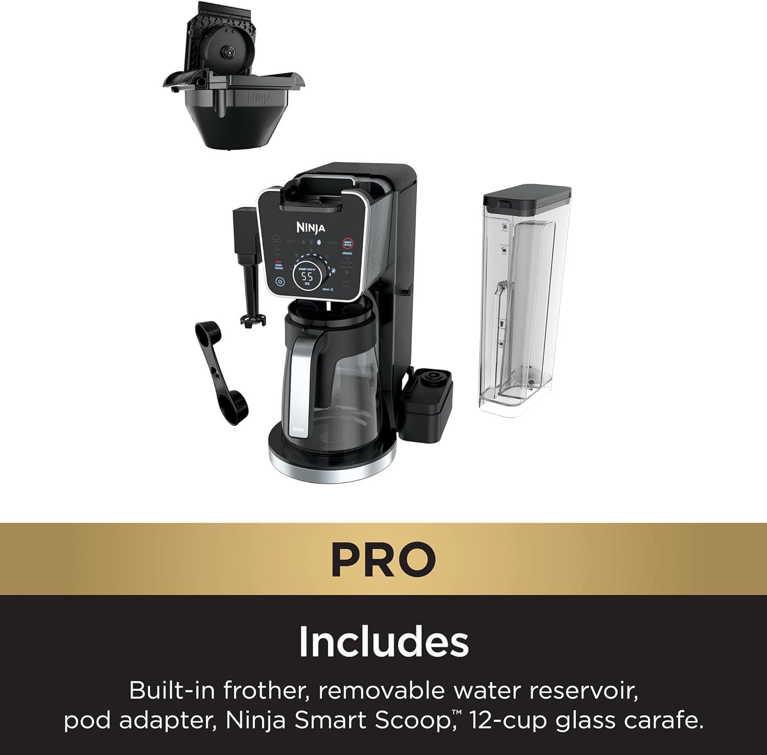 imageNinja Hot and Iced Coffee Maker Single Serve Coffee Maker and Drip Coffee Machine DualBrew Pro Specialty 12Cup with KCup Combo Includes Permanent Filter CFP307Frother Paper Filter