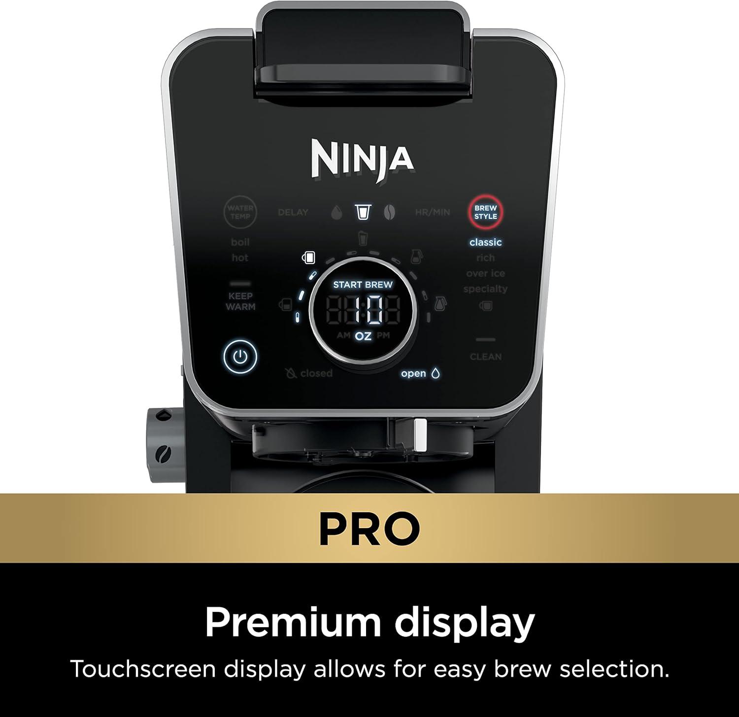 imageNinja Hot and Iced Coffee Maker Single Serve Coffee Maker and Drip Coffee Machine DualBrew Pro Specialty 12Cup with KCup Combo Includes Permanent Filter CFP307Frother Permanent Filter