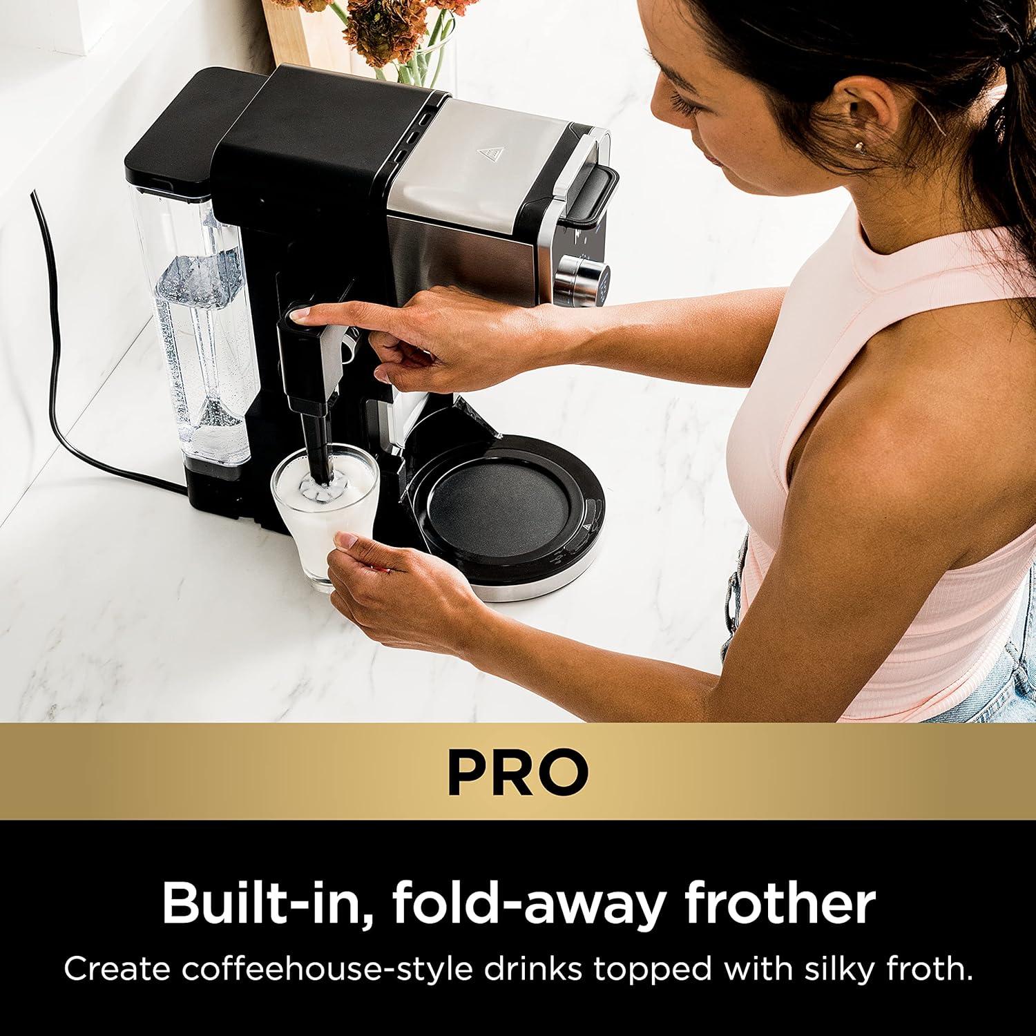 imageNinja Hot and Iced Coffee Maker Single Serve Coffee Maker and Drip Coffee Machine DualBrew Pro Specialty 12Cup with KCup Combo Includes Permanent Filter CFP307Frother Permanent Filter