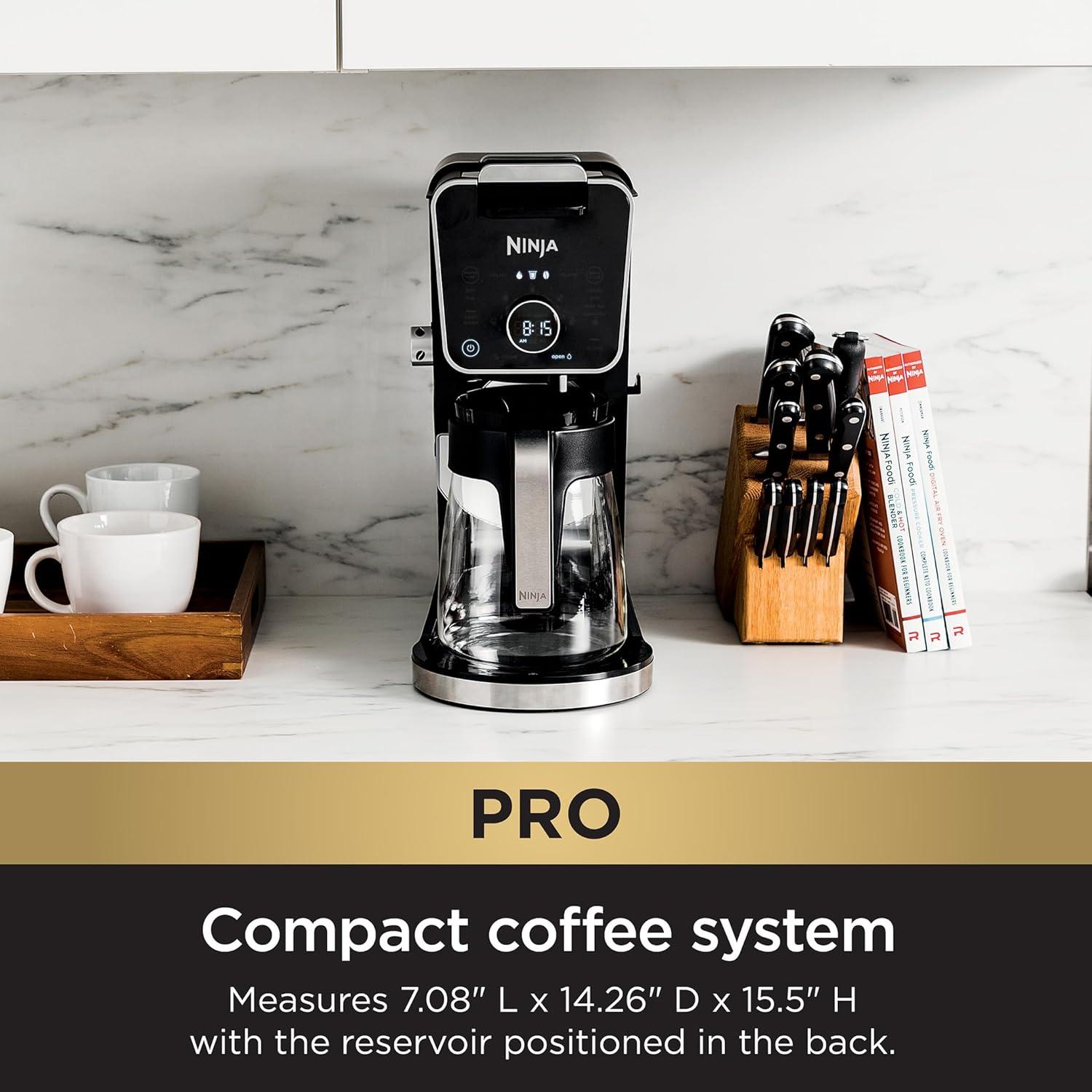 imageNinja Hot and Iced Coffee Maker Single Serve Coffee Maker and Drip Coffee Machine DualBrew Pro Specialty 12Cup with KCup Combo Includes Permanent Filter CFP307Frother Paper Filter
