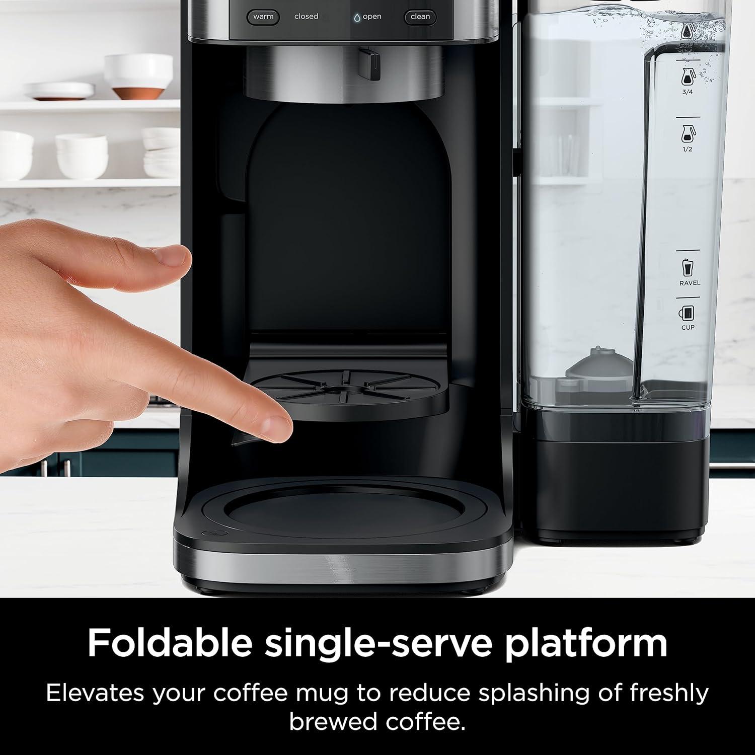 imageNinja Hot and Iced Coffee Maker Single Serve Coffee Maker and Drip Coffee Machine DualBrew Pro Specialty 12Cup with KCup Combo Includes Permanent Filter CFP307Paper Filter