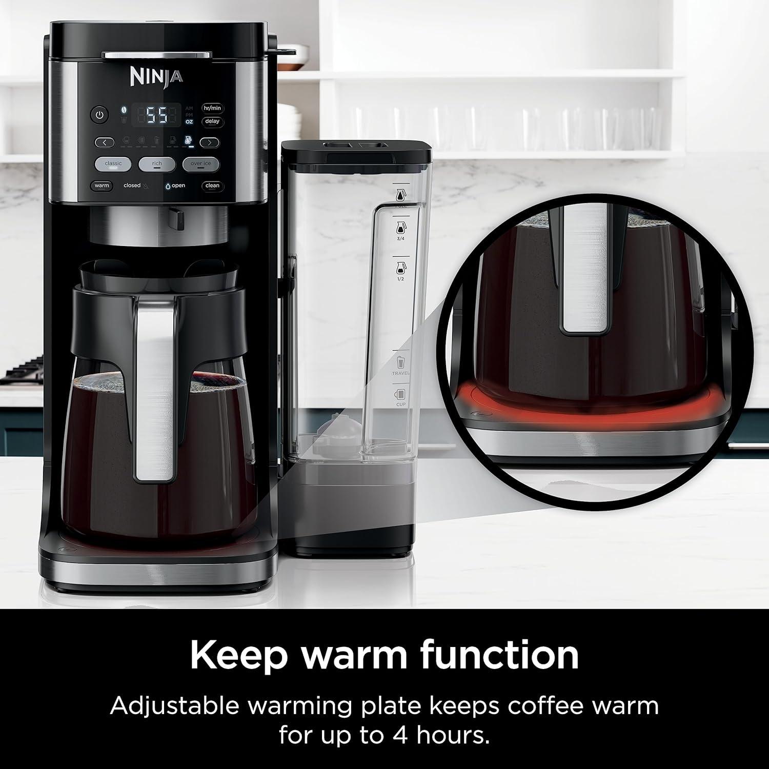 imageNinja Hot and Iced Coffee Maker Single Serve Coffee Maker and Drip Coffee Machine DualBrew Pro Specialty 12Cup with KCup Combo Includes Permanent Filter CFP307Paper Filter