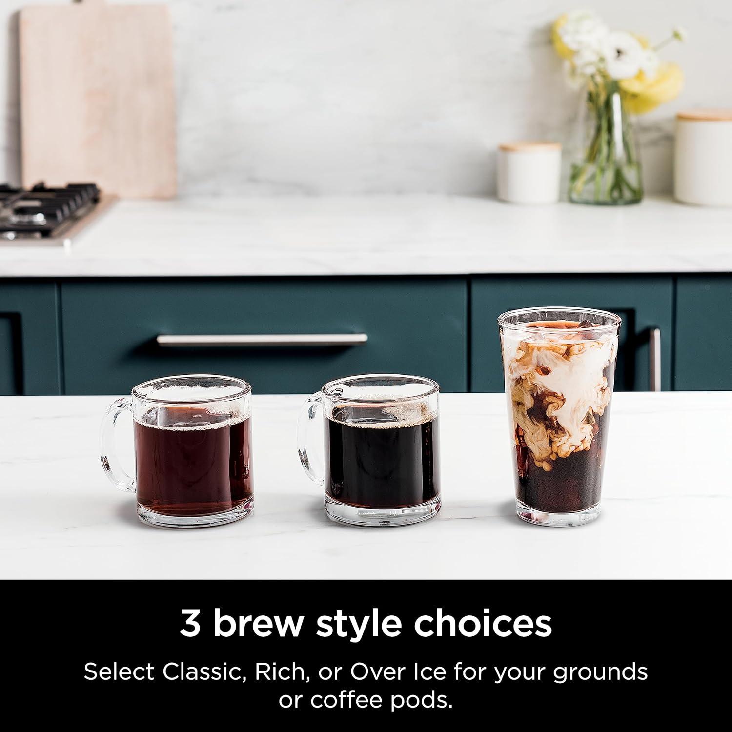 imageNinja Hot and Iced Coffee Maker Single Serve Coffee Maker and Drip Coffee Machine DualBrew Pro Specialty 12Cup with KCup Combo Includes Permanent Filter CFP307Paper Filter