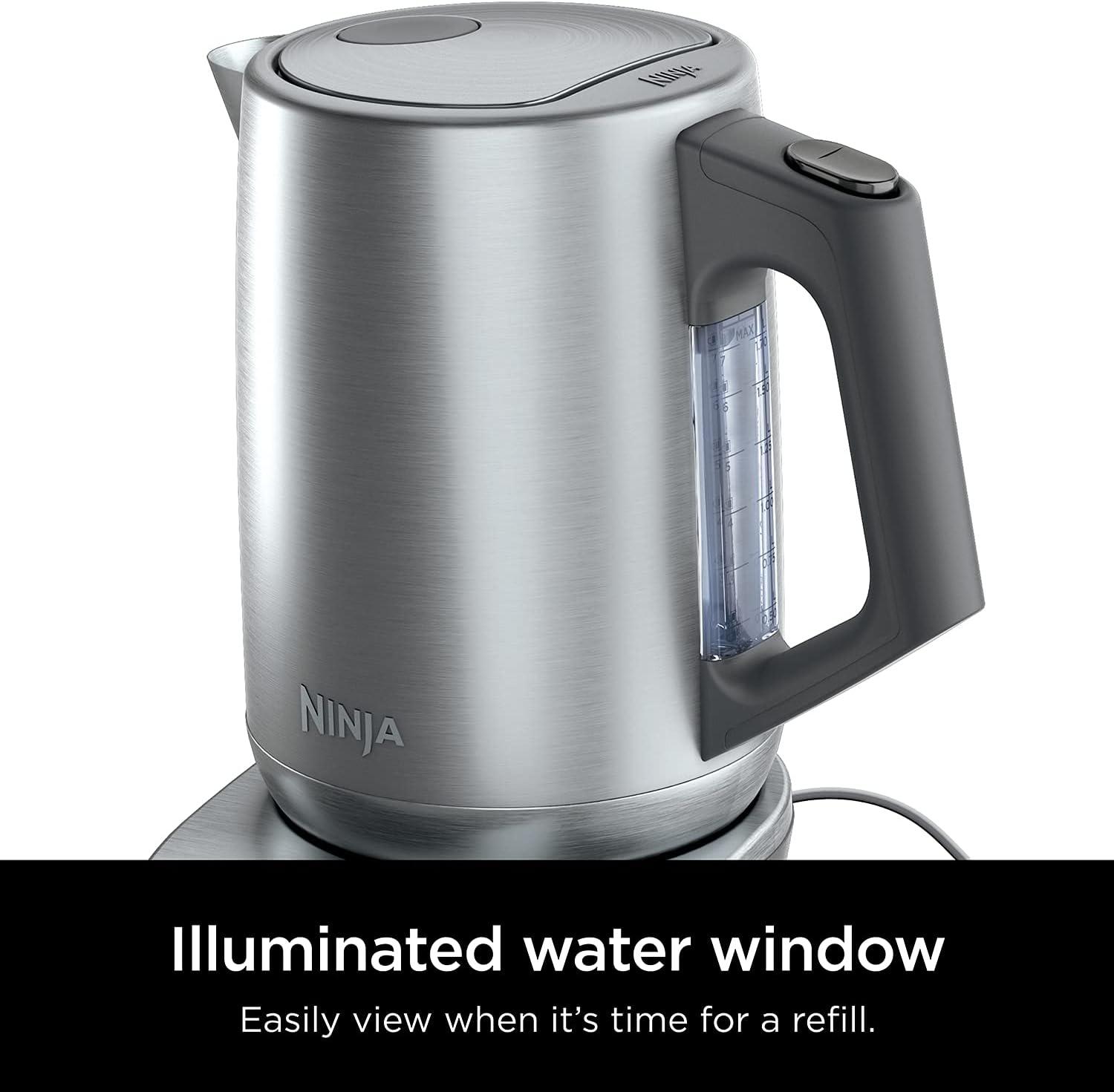 imageNinja KT200 Precision Temperature Electric Kettle 1500 watts BPA Free Stainless 7Cup Capacity Hold Temp Setting SilverStainless Steel