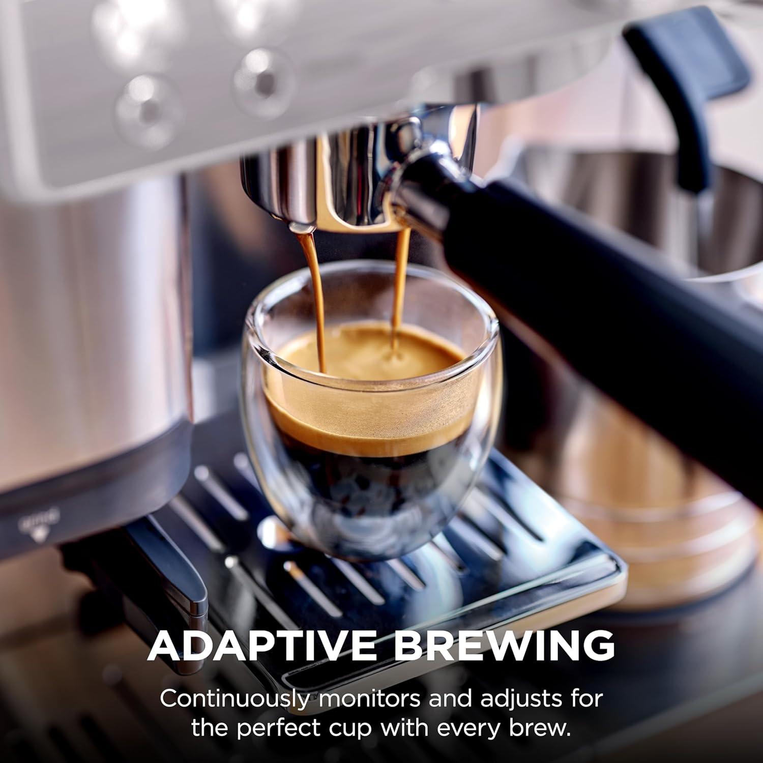 imageNinja Luxe Cafe Premier Series Espresso Machine Drip Coffee Rapid Cold Brew Integrated Grinder HandsFree Frother with Knock Box Water Filter Cleaning Tablets Descaler ES601GMStainless Steel