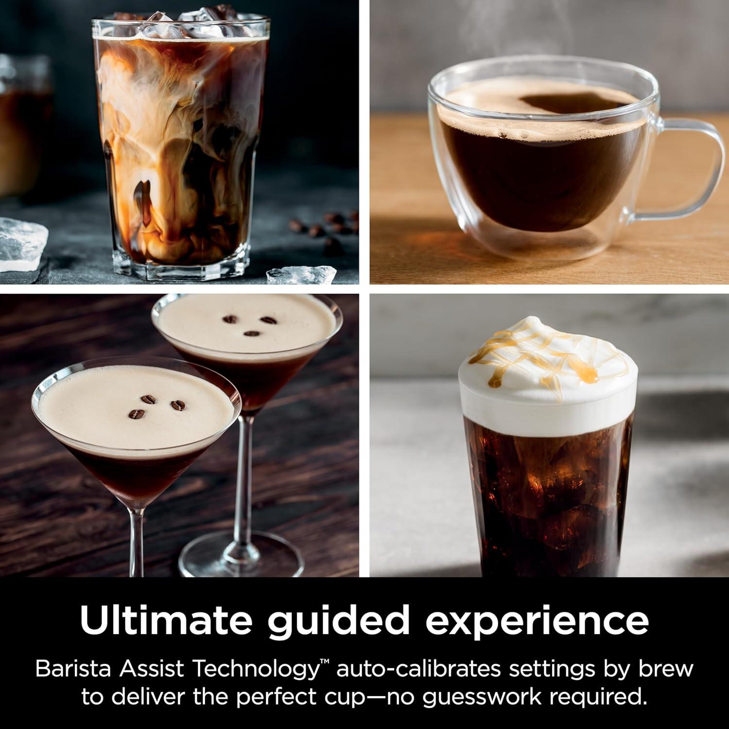 imageNinja Luxe Cafe Premier Series Espresso Machine Drip Coffee Rapid Cold Brew Integrated Grinder HandsFree Frother with Knock Box Water Filter Cleaning Tablets Descaler ES601AMZ