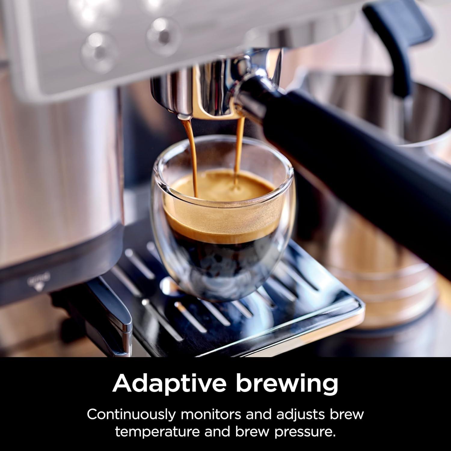 imageNinja Luxe Cafe Premier Series Espresso Machine Drip Coffee Rapid Cold Brew Integrated Grinder HandsFree Frother with Knock Box Water Filter Cleaning Tablets Descaler ES601AMZ