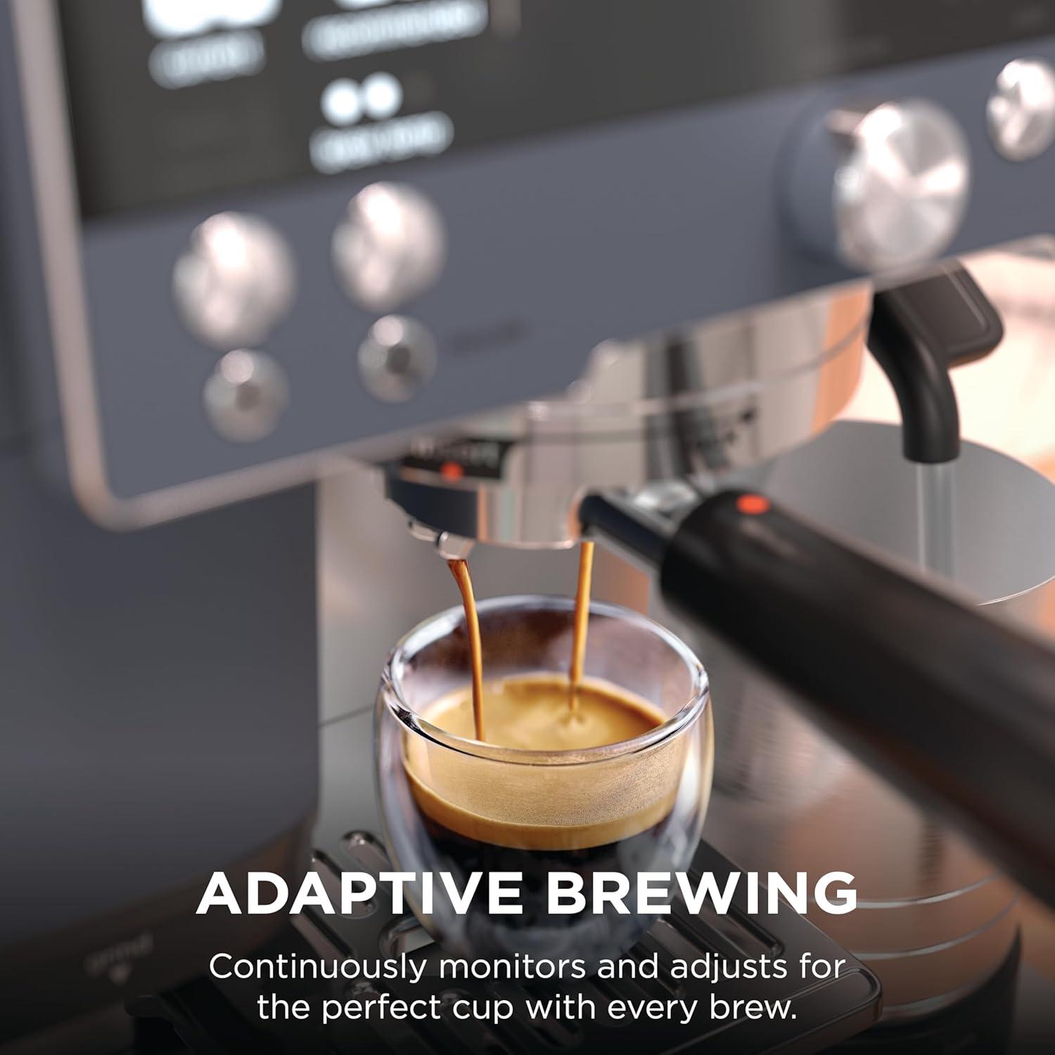 imageNinja Luxe Cafe Premier Series Espresso Machine Drip Coffee Rapid Cold Brew Integrated Grinder HandsFree Frother with Knock Box Water Filter Cleaning Tablets Descaler ES601GMCyberspace