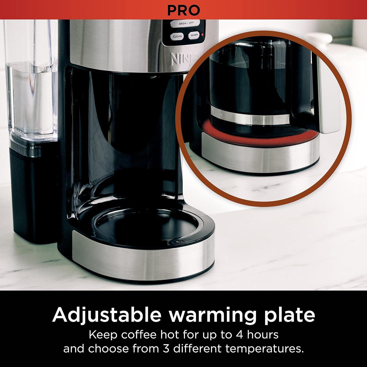 imageNinja Programmable XL 14Cup Coffee Maker PRO with Permanent Filter 2 Brew Styles Classic amp Rich Delay Brew Freshness Timer amp Keep Warm Dishwasher Safe Copper DCM201CPStainless Steel