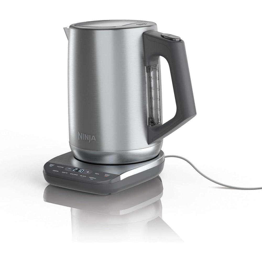 imageNinja KT200 Precision Temperature Electric Kettle 1500 watts BPA Free Stainless 7Cup Capacity Hold Temp Setting SilverStainless Steel