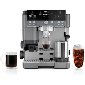 Ninja Luxe Cafe Premier Series, Espresso Machine, Drip Coffee, Rapid Cold Brew, Integrated Grinder, Hands-Free Frother, with Knock Box, Water Filter, Cleaning Tablets, Descaler, ES601GM(Gunmetal)