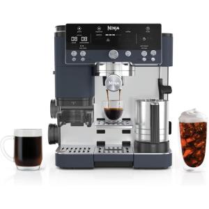 Ninja Luxe Cafe Premier Series, Espresso Machine, Drip Coffee, Rapid Cold Brew, Integrated Grinder, Hands-Free Frother, with Knock Box, Water Filter, Cleaning Tablets, Descaler, ES601GM(Cyberspace)