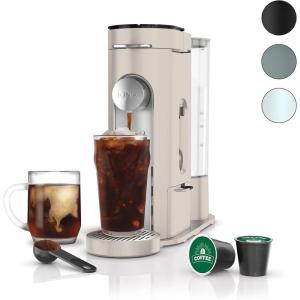Ninja Pods & Grounds Single-Serve Coffee Maker, K-Cup Pod Compatible, 56-oz. Reservoir, 6-oz. Cup to 24-oz. Travel Mug Brew Sizes, Iced Coffee Maker, Navy, PB041NV(Stone)