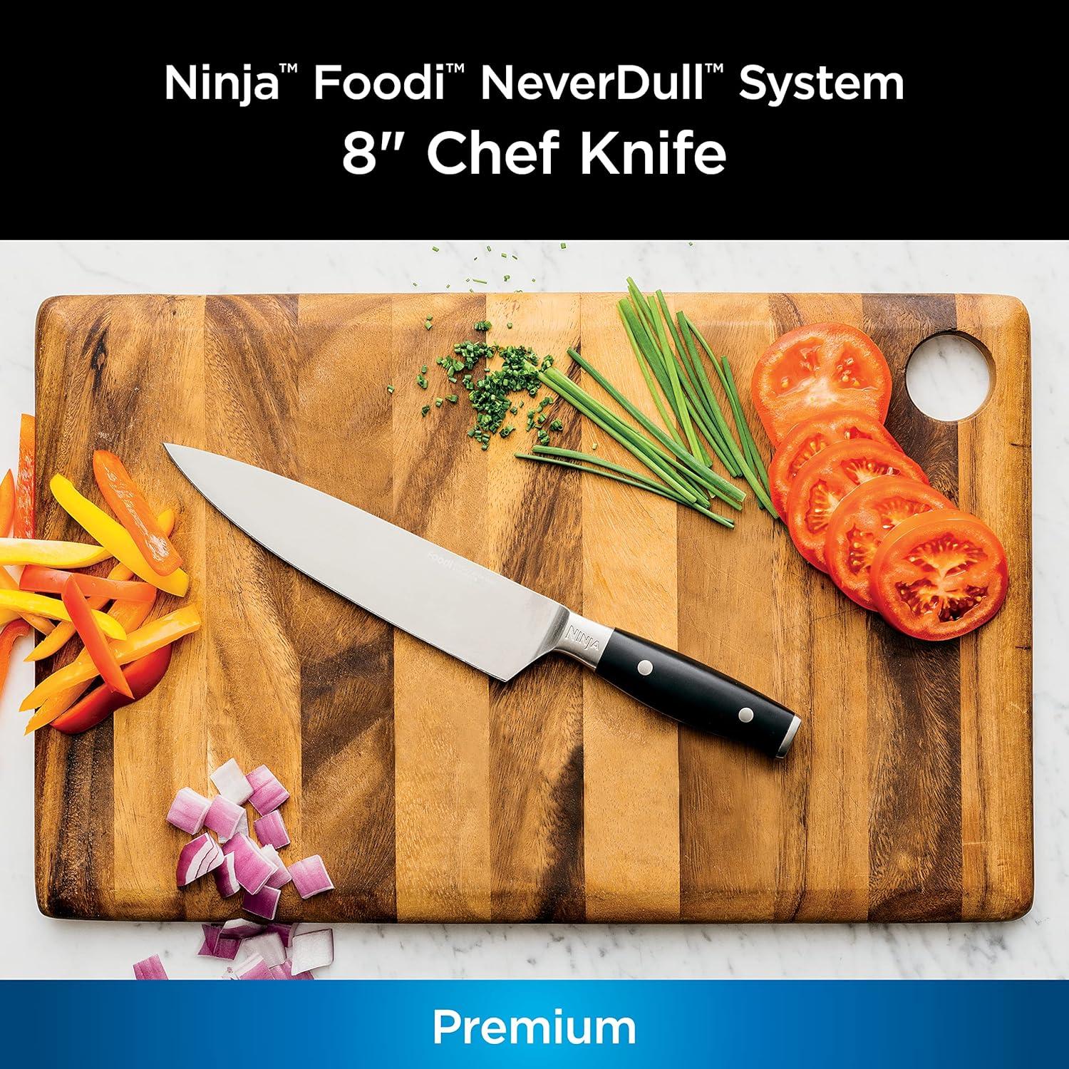 imageNinja K32004 Foodi NeverDull System 4Piece Steak Knife Set Premium German Stainless Steel Black8 Chef Knife