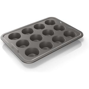 Ninja B30212 Foodi NeverStick Premium 12 Cup Muffin Pan, Nonstick, Oven Safe up to 500⁰F, Dishwasher Safe, Grey(12 Muffin Pan)