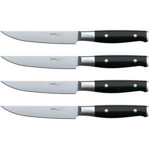 Ninja K32004 Foodi NeverDull System 4-Piece Steak Knife Set, Premium, German Stainless Steel, Black(4 Steak Knives)