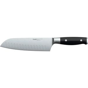 Ninja K32004 Foodi NeverDull System 4-Piece Steak Knife Set, Premium, German Stainless Steel, Black(7″ Santoku Knife)