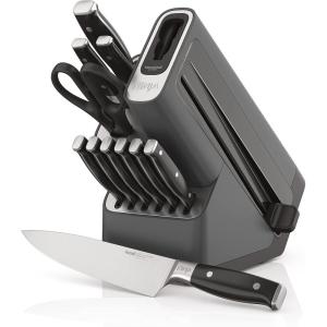 Ninja K62014 Foodi NeverDull Premium 14-Piece German Stainless Steel Knife System with Built-in Sharpener, Stainless Steel/Black(Black)