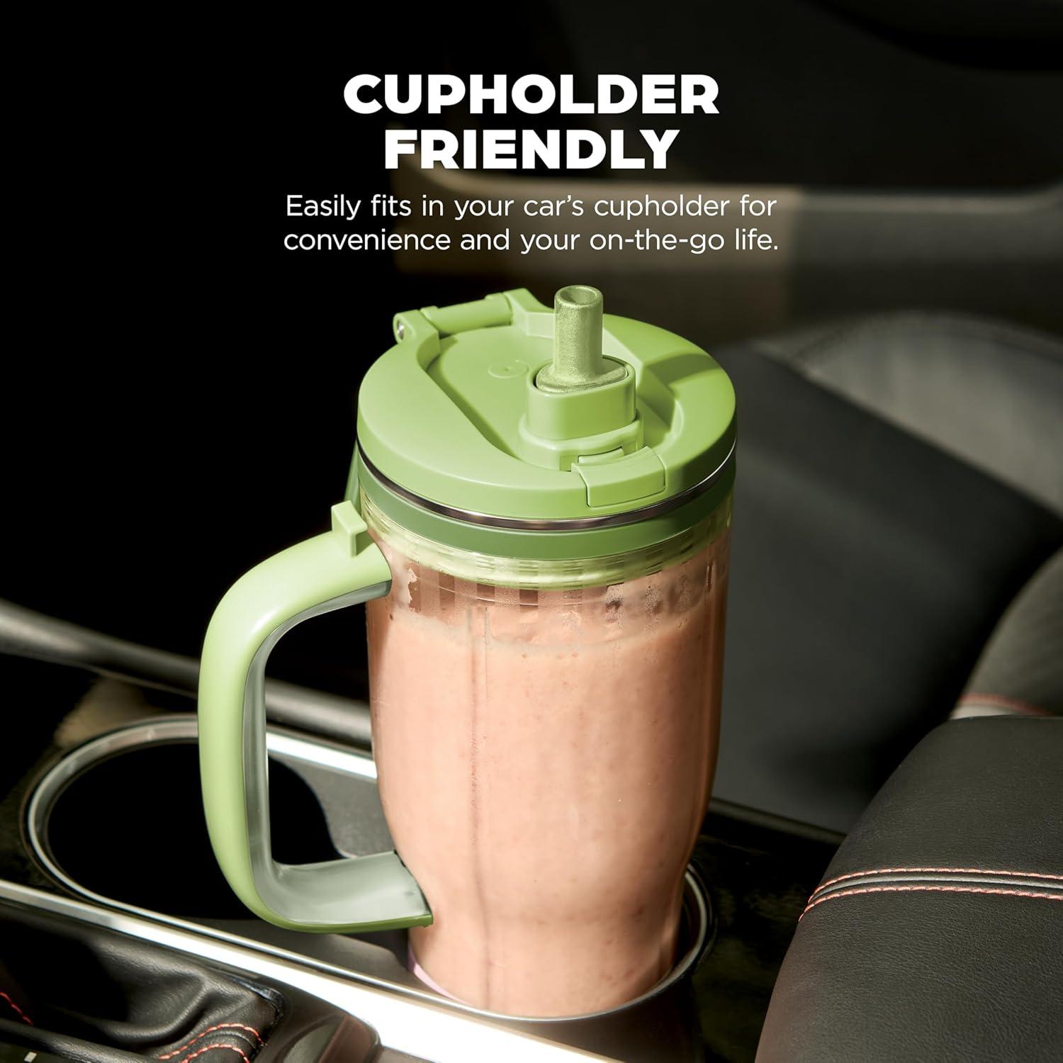 imageNinja Blendboss Personal Blender for Smoothies amp Frozen Drinks 26oz Travel Tumbler with LeakProof Lid Chug Spout amp Detachable Straw AutoiQ Technology Blue Raspberry DB351BLWatermelon Bubblegum