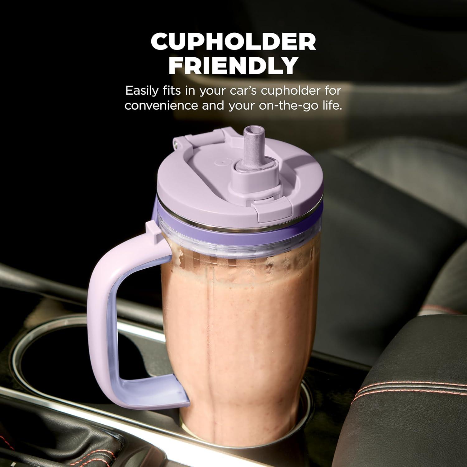 imageNinja Blendboss Personal Blender for Smoothies amp Frozen Drinks 26oz Travel Tumbler with LeakProof Lid Chug Spout amp Detachable Straw AutoiQ Technology Blue Raspberry DB351BLLavender Lemonade