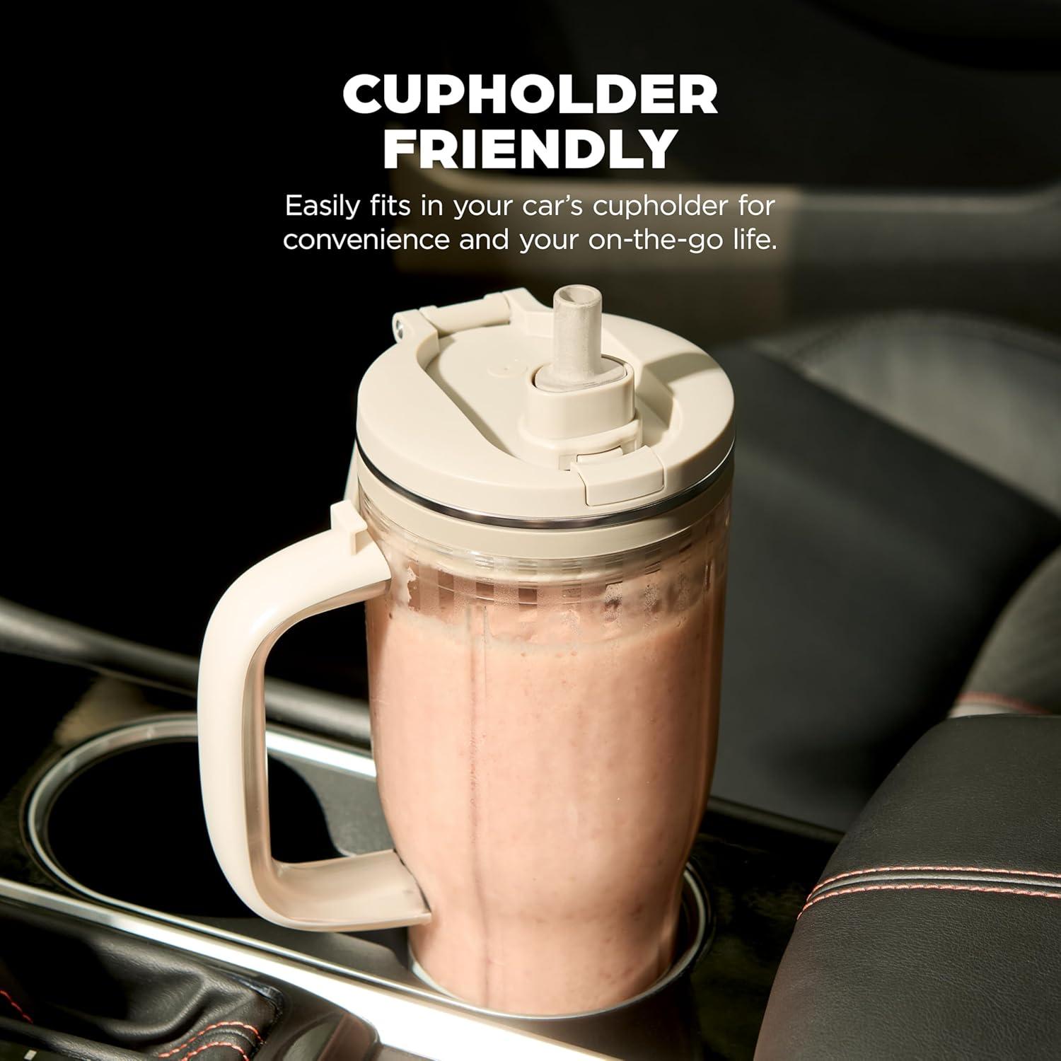 imageNinja Blendboss Personal Blender for Smoothies amp Frozen Drinks 26oz Travel Tumbler with LeakProof Lid Chug Spout amp Detachable Straw AutoiQ Technology Blue Raspberry DB351BLStone Mint