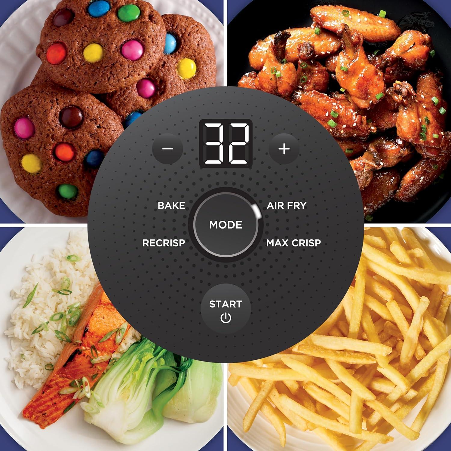 imageNinja Crispi 4in1 Glass Air Fryer 450F NonToxic 4QT amp 6Cup Glass Containers wLids Microwave Freezer Dishwasher Safe Max Crisp Air Fry Bake Recrisp Cyberspace Gray FN101GYFrosted Lilac