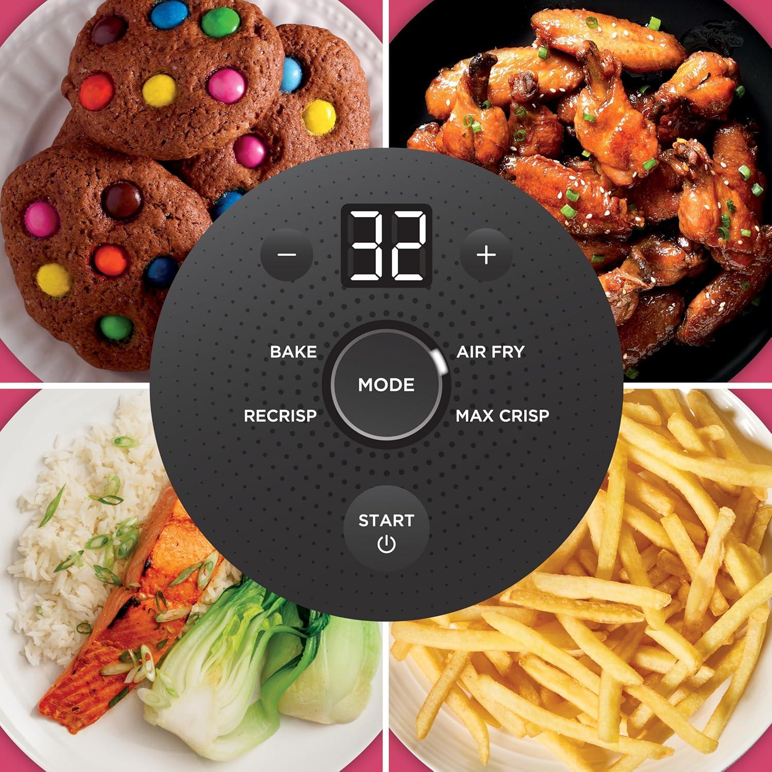 imageNinja Crispi 4in1 Glass Air Fryer 450F NonToxic 4QT amp 6Cup Glass Containers wLids Microwave Freezer Dishwasher Safe Max Crisp Air Fry Bake Recrisp Cyberspace Gray FN101GYCherry Crush