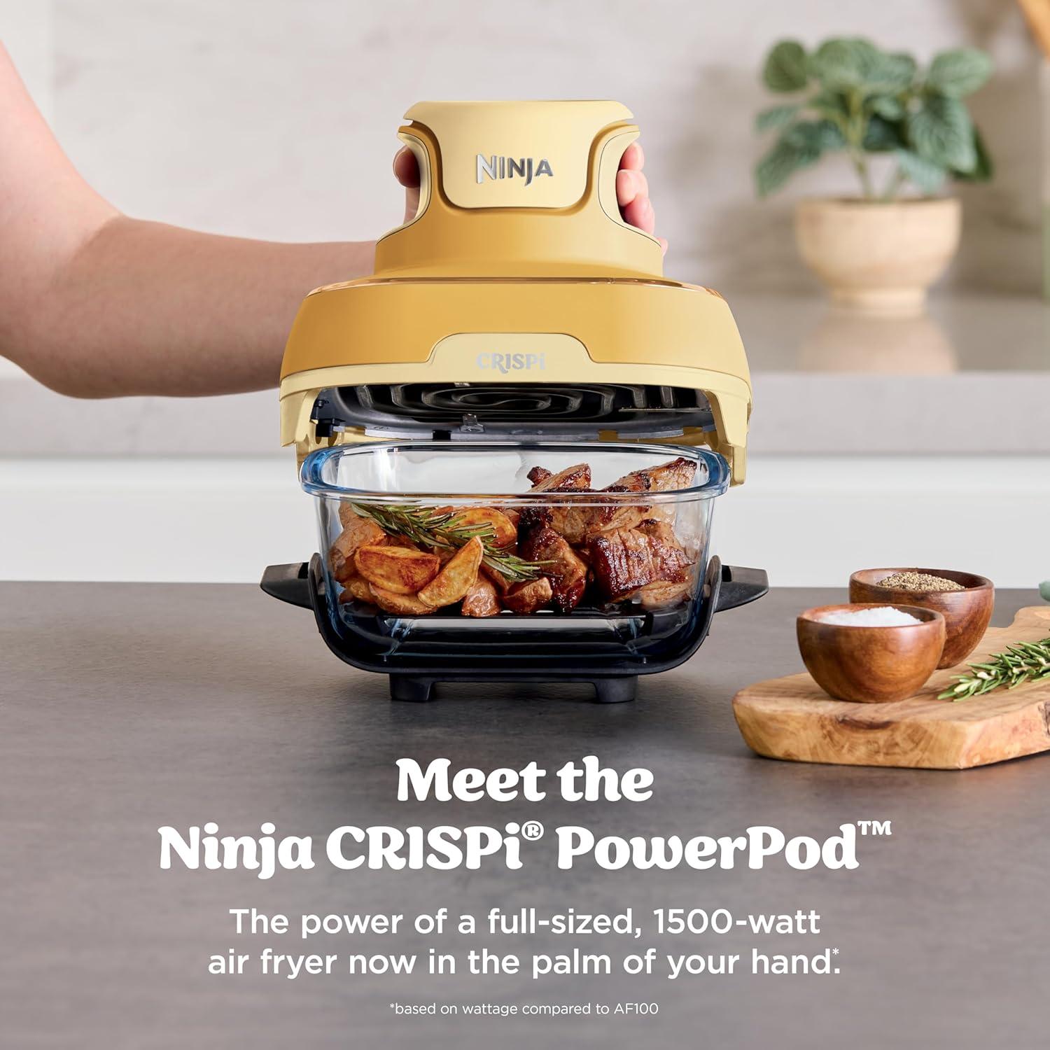 imageNinja Crispi 4in1 Glass Air Fryer 450F NonToxic 4QT amp 6Cup Glass Containers wLids Microwave Freezer Dishwasher Safe Max Crisp Air Fry Bake Recrisp Cyberspace Gray FN101GYGinger Snap