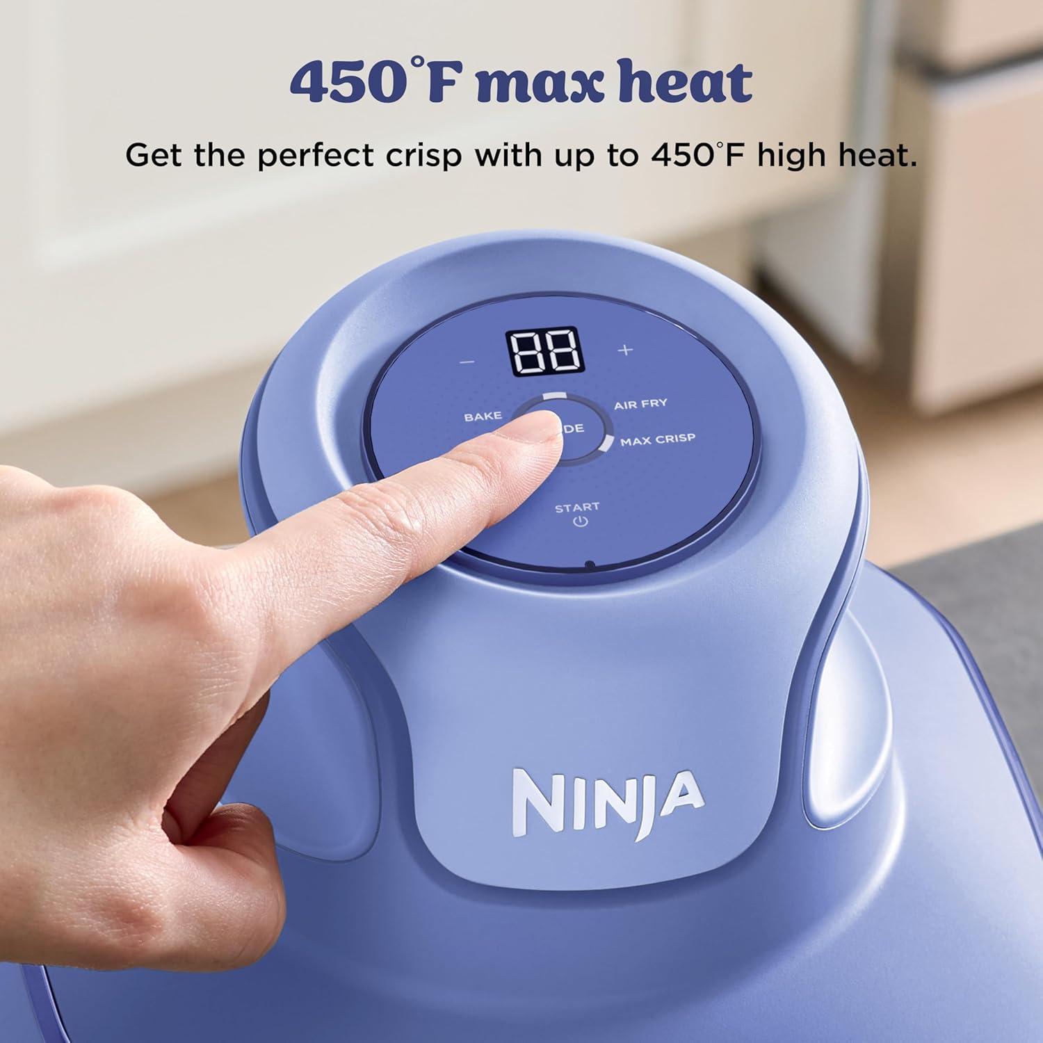 imageNinja Crispi 4in1 Glass Air Fryer 450F NonToxic 4QT amp 6Cup Glass Containers wLids Microwave Freezer Dishwasher Safe Max Crisp Air Fry Bake Recrisp Cyberspace Gray FN101GYFrosted Lilac