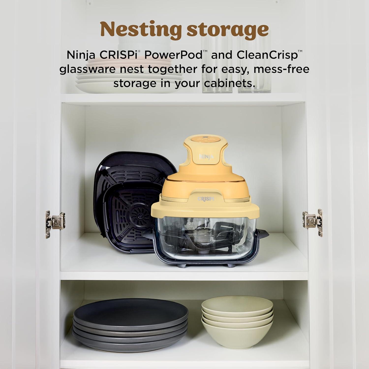 imageNinja Crispi 4in1 Glass Air Fryer 450F NonToxic 4QT amp 6Cup Glass Containers wLids Microwave Freezer Dishwasher Safe Max Crisp Air Fry Bake Recrisp Cyberspace Gray FN101GYGinger Snap