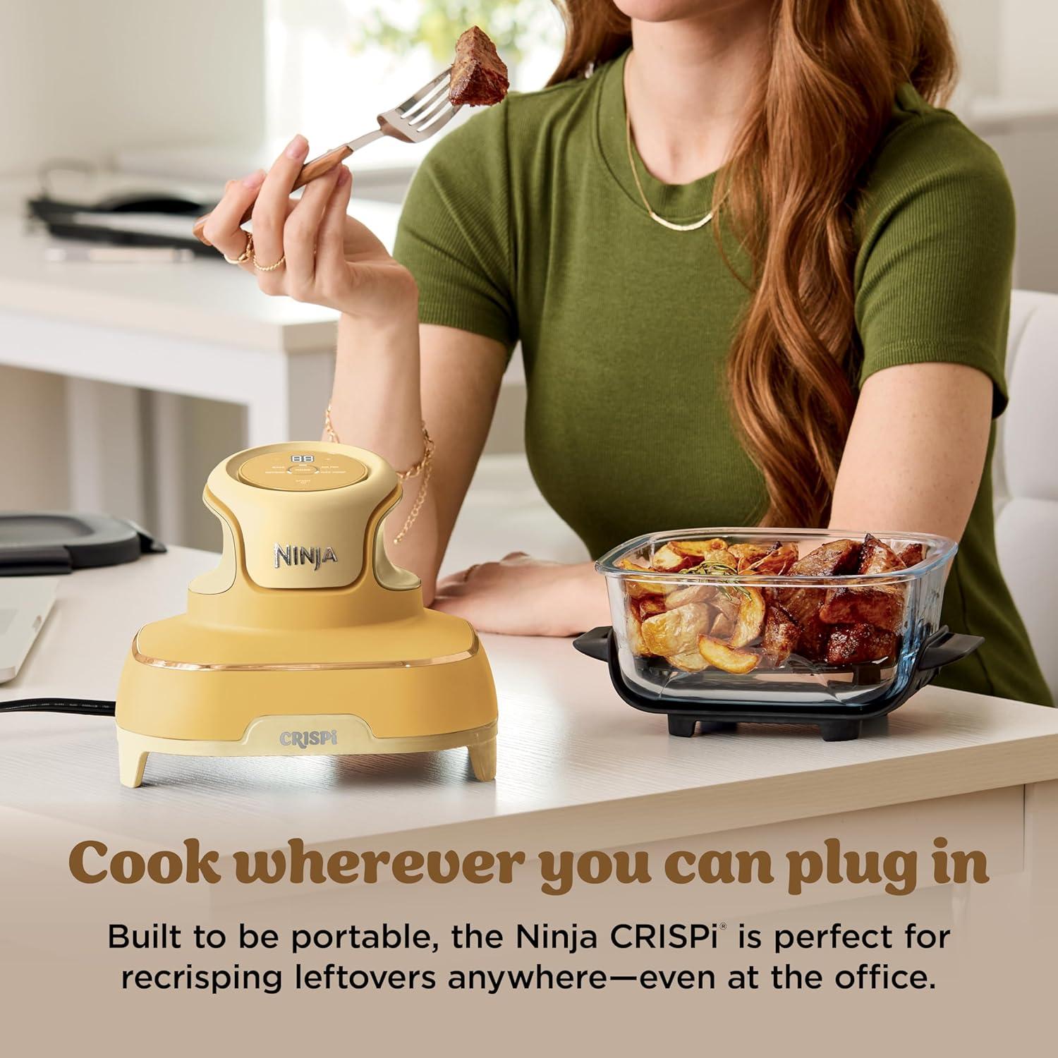 imageNinja Crispi 4in1 Glass Air Fryer 450F NonToxic 4QT amp 6Cup Glass Containers wLids Microwave Freezer Dishwasher Safe Max Crisp Air Fry Bake Recrisp Cyberspace Gray FN101GYGinger Snap