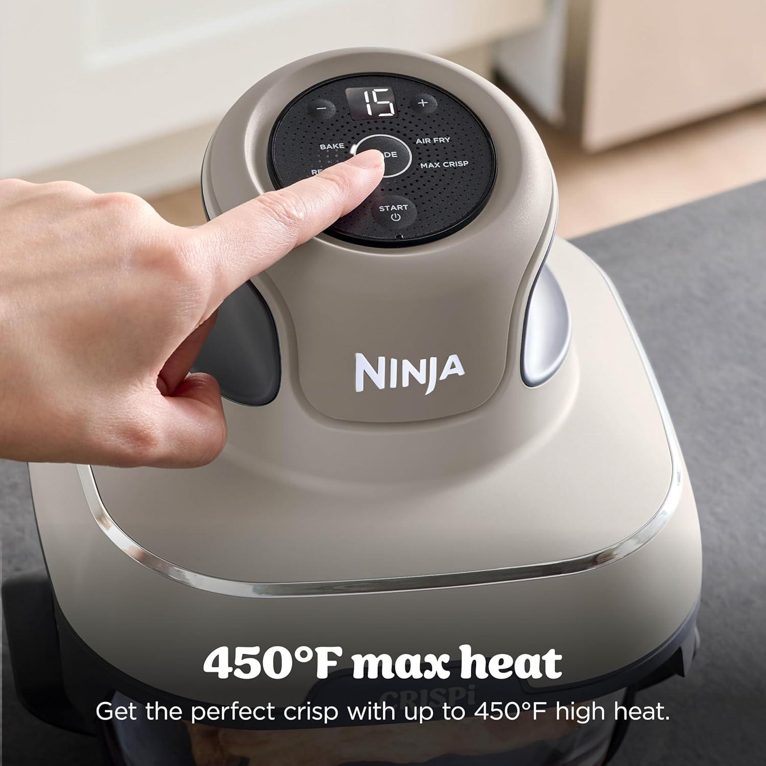 imageNinja Crispi 4in1 Glass Air Fryer 450F NonToxic 4QT amp 6Cup Glass Containers wLids Microwave Freezer Dishwasher Safe Max Crisp Air Fry Bake Recrisp Cyberspace Gray FN101GYStone