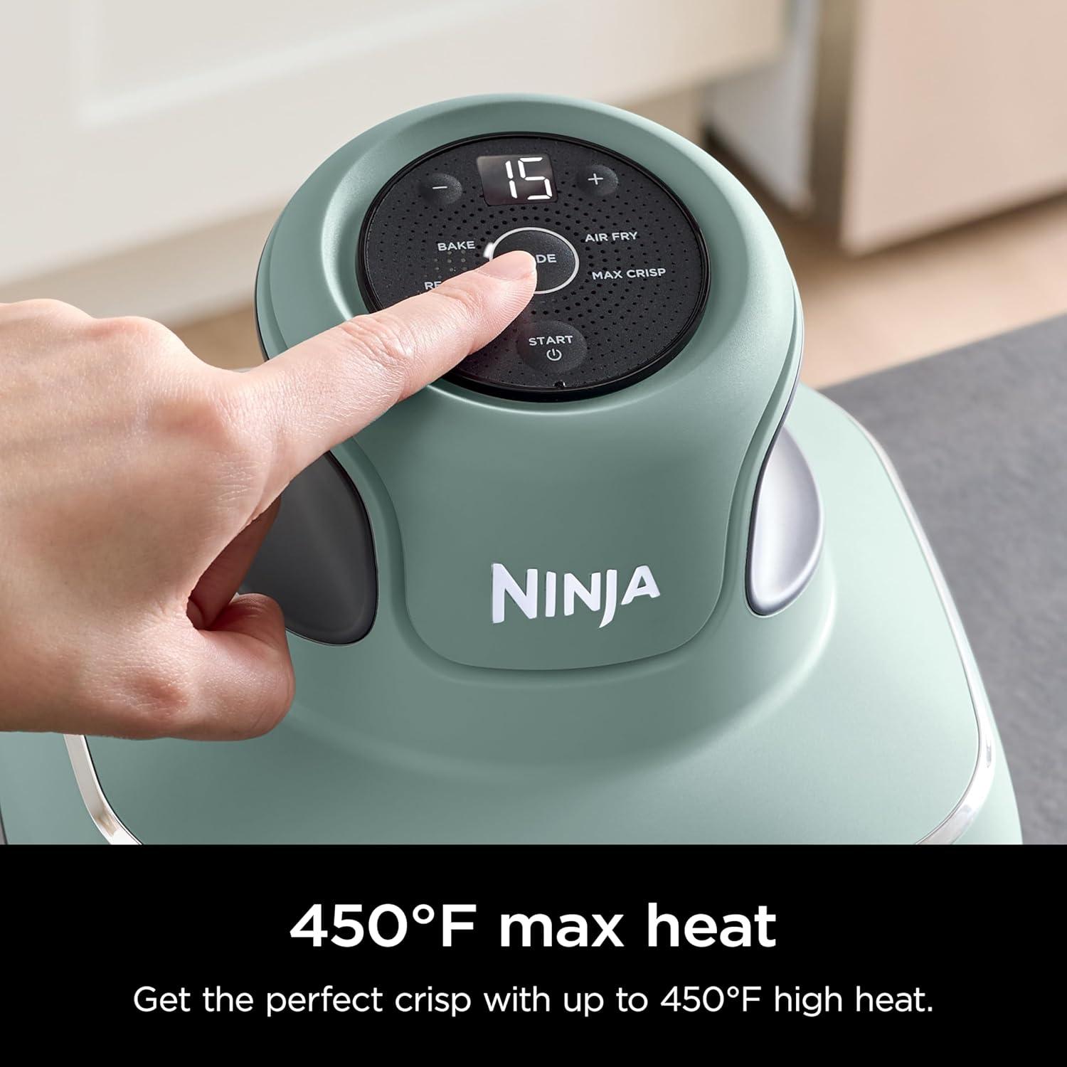 imageNinja Crispi 4in1 Glass Air Fryer 450F NonToxic 4QT amp 6Cup Glass Containers wLids Microwave Freezer Dishwasher Safe Max Crisp Air Fry Bake Recrisp Cyberspace Gray FN101GYSage