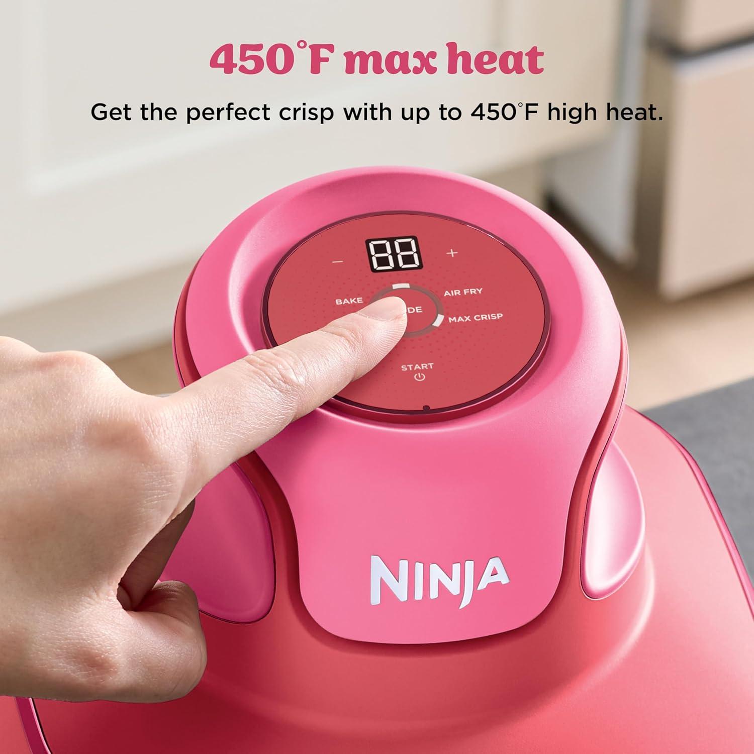 imageNinja Crispi 4in1 Glass Air Fryer 450F NonToxic 4QT amp 6Cup Glass Containers wLids Microwave Freezer Dishwasher Safe Max Crisp Air Fry Bake Recrisp Cyberspace Gray FN101GYCherry Crush