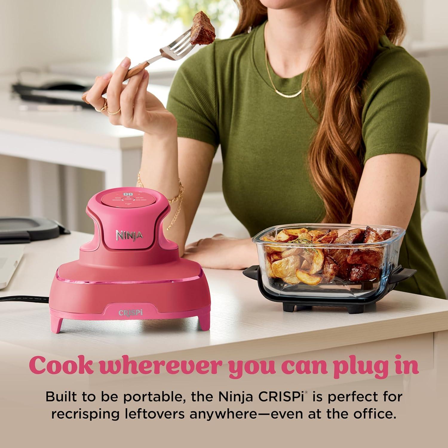 imageNinja Crispi 4in1 Glass Air Fryer 450F NonToxic 4QT amp 6Cup Glass Containers wLids Microwave Freezer Dishwasher Safe Max Crisp Air Fry Bake Recrisp Cyberspace Gray FN101GYCherry Crush