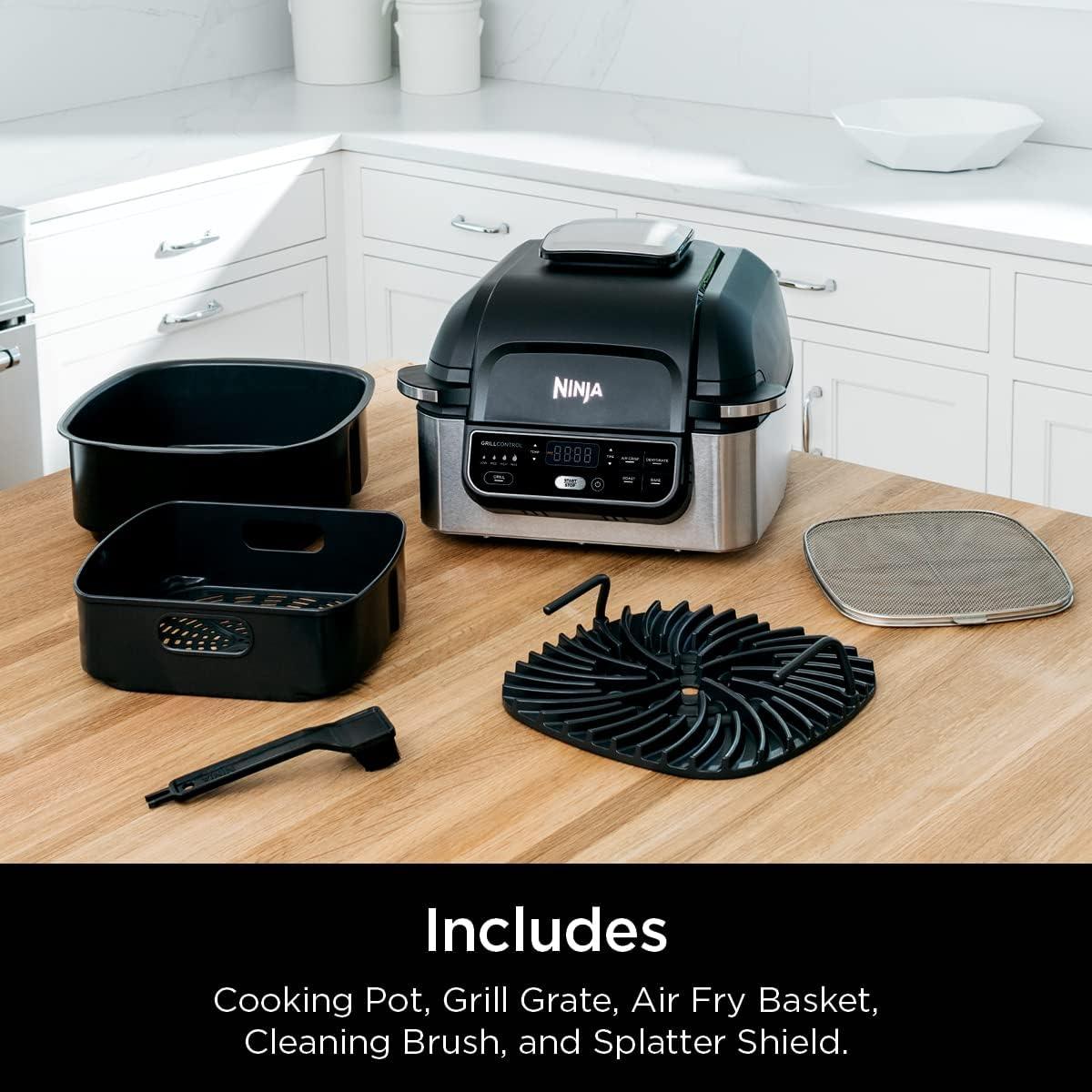 imageNinja DG551 Foodi Smart XL 6in1 Indoor Grill with Air Fry Roast Bake Broil amp Dehydrate Foodi Smart Thermometer 2nd Generation BlackSilver5in1