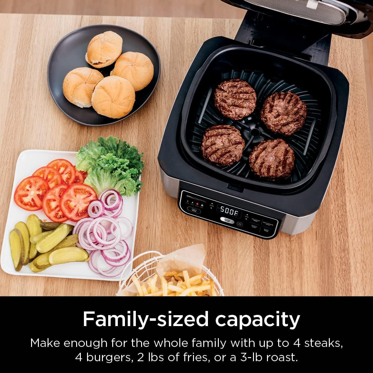 imageNinja DG551 Foodi Smart XL 6in1 Indoor Grill with Air Fry Roast Bake Broil amp Dehydrate Foodi Smart Thermometer 2nd Generation BlackSilver5in1