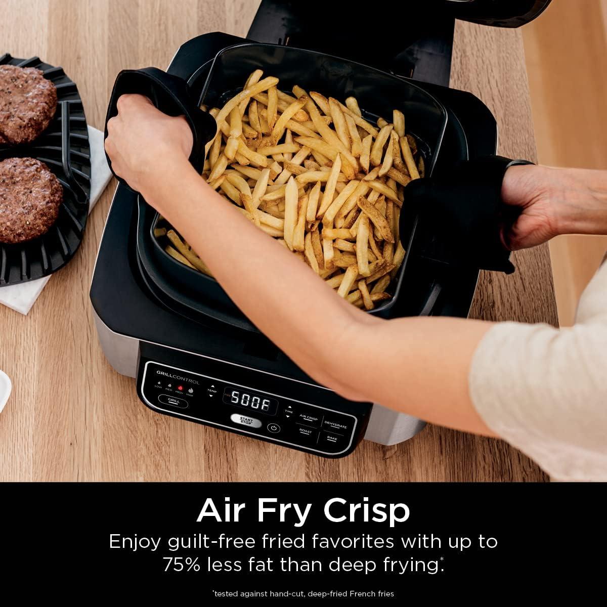 imageNinja DG551 Foodi Smart XL 6in1 Indoor Grill with Air Fry Roast Bake Broil amp Dehydrate Foodi Smart Thermometer 2nd Generation BlackSilver5in1