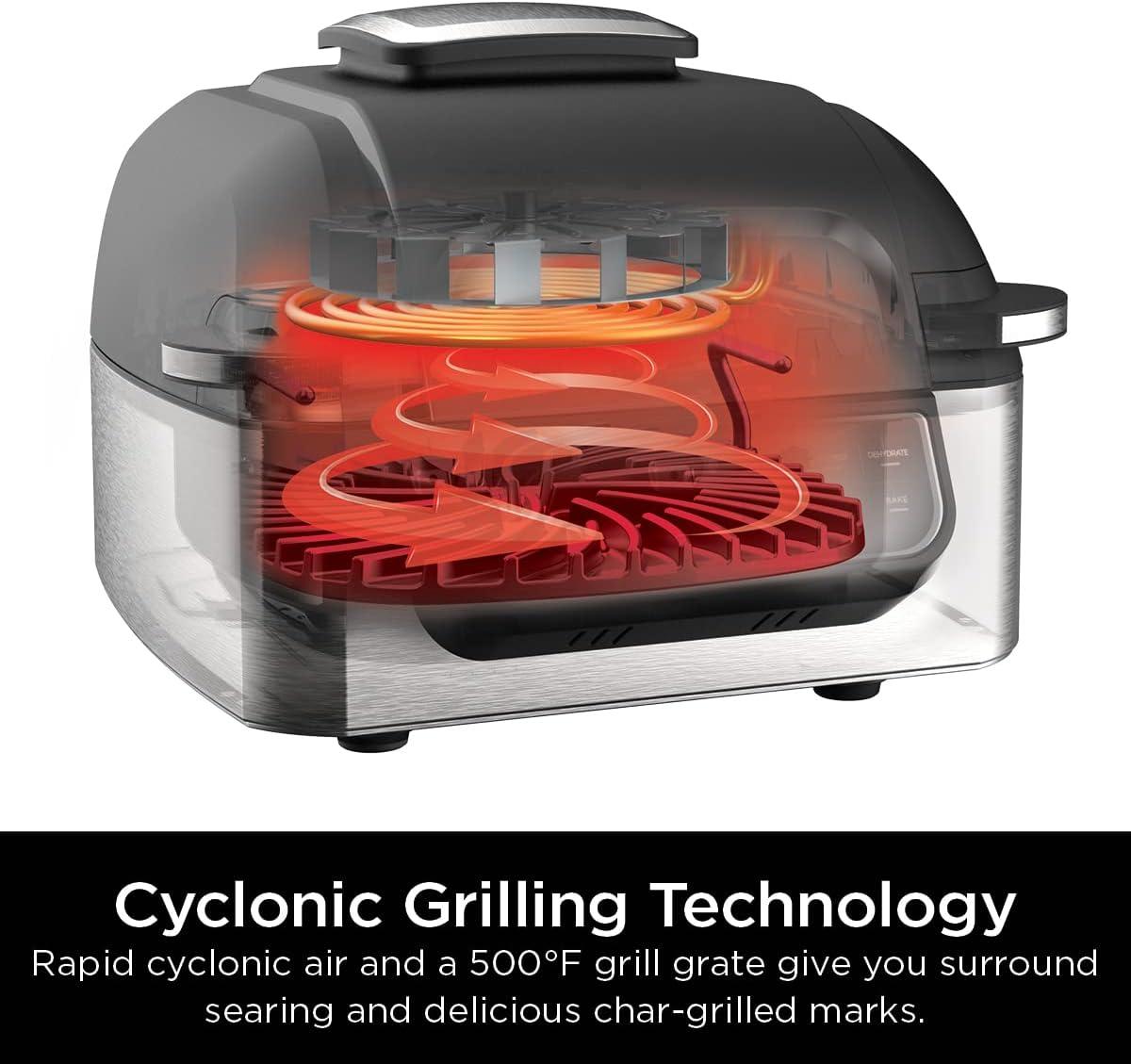 imageNinja DG551 Foodi Smart XL 6in1 Indoor Grill with Air Fry Roast Bake Broil amp Dehydrate Foodi Smart Thermometer 2nd Generation BlackSilver5in1