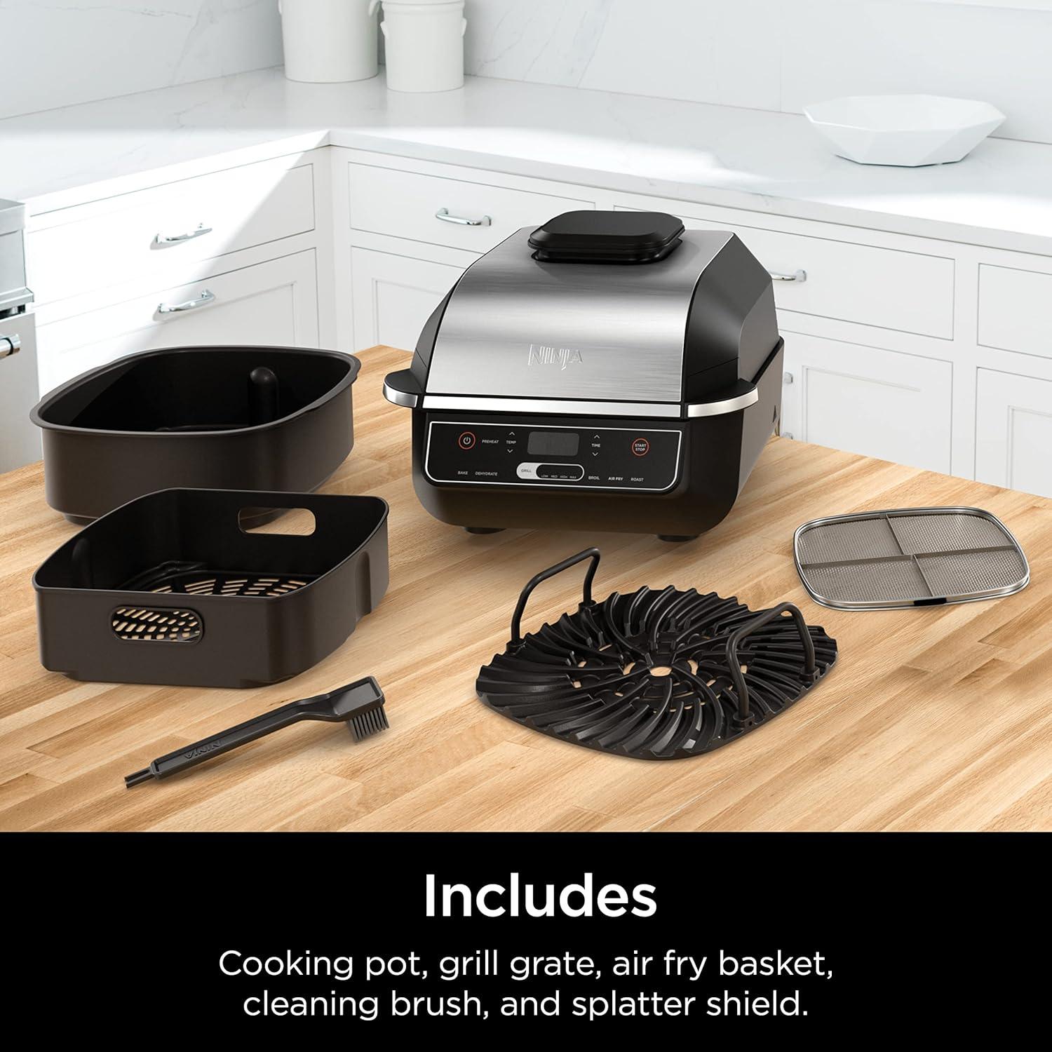 imageNinja DG551 Foodi Smart XL 6in1 Indoor Grill with Air Fry Roast Bake Broil amp Dehydrate Foodi Smart Thermometer 2nd Generation BlackSilver6in1