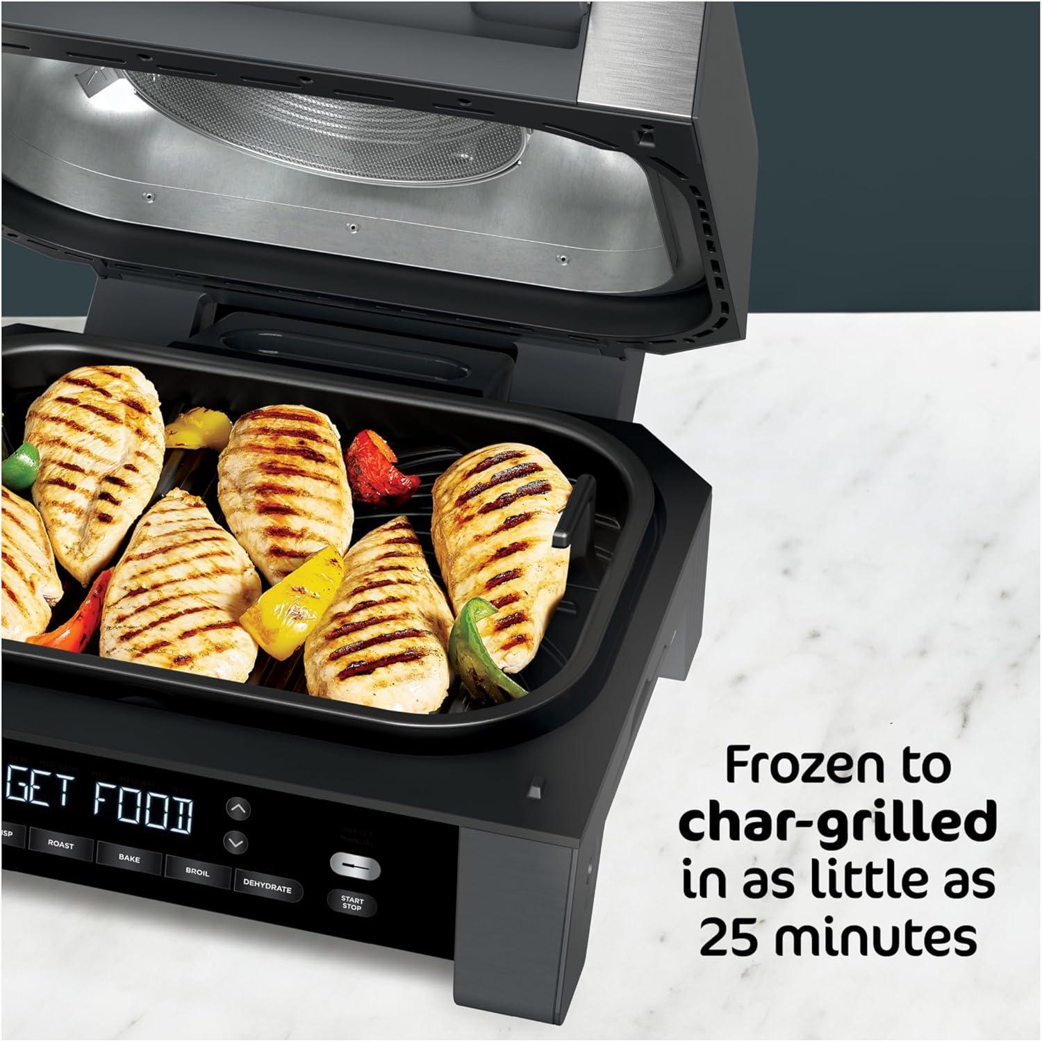 imageNinja DG551 Foodi Smart XL 6in1 Indoor Grill with Air Fry Roast Bake Broil amp Dehydrate Foodi Smart Thermometer 2nd Generation BlackSilver6in1 With Thermometer