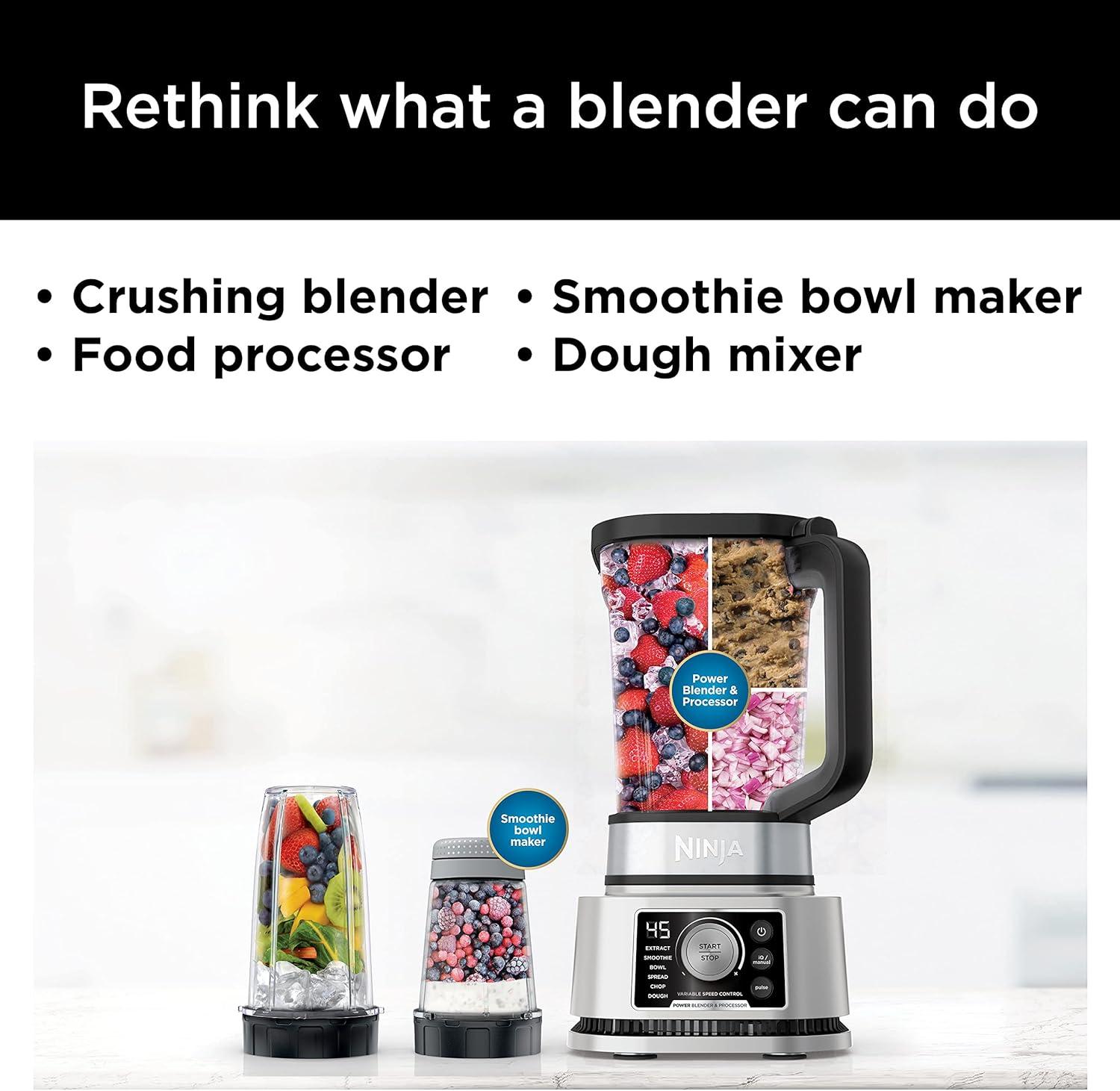 imageNinja Foodi Power Blender amp Processor System with Smoothie Bowl Maker and Nutrient Extractor BlackSilver SS351C Canadian Edition 72ozBlender