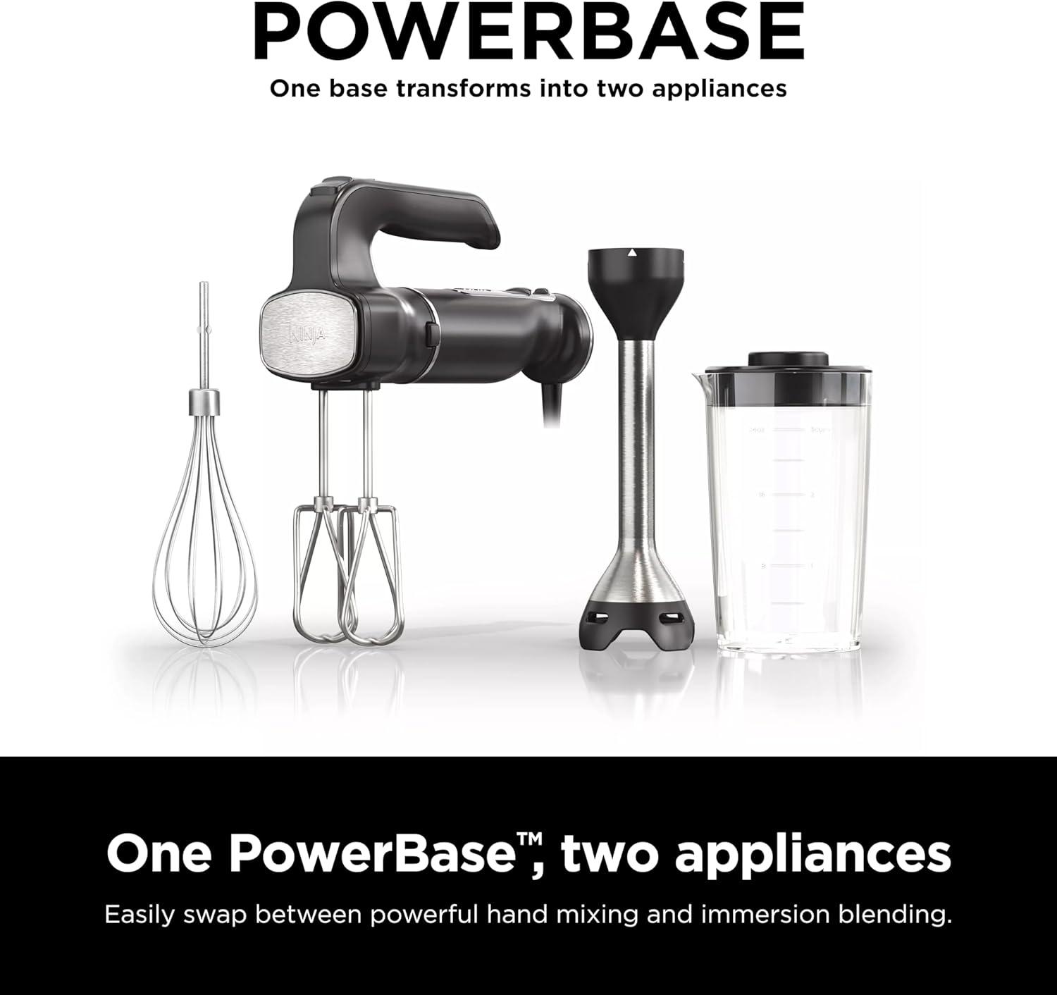 imageNinja Immersion Blender and Whisk Hand Stick Blender 4 Speeds with SplatterShield and PanProtect 4Cup Blending Vessel Dishwasher Safe 5ft Cord Ergonomic Deep Navy CI201NDBlack