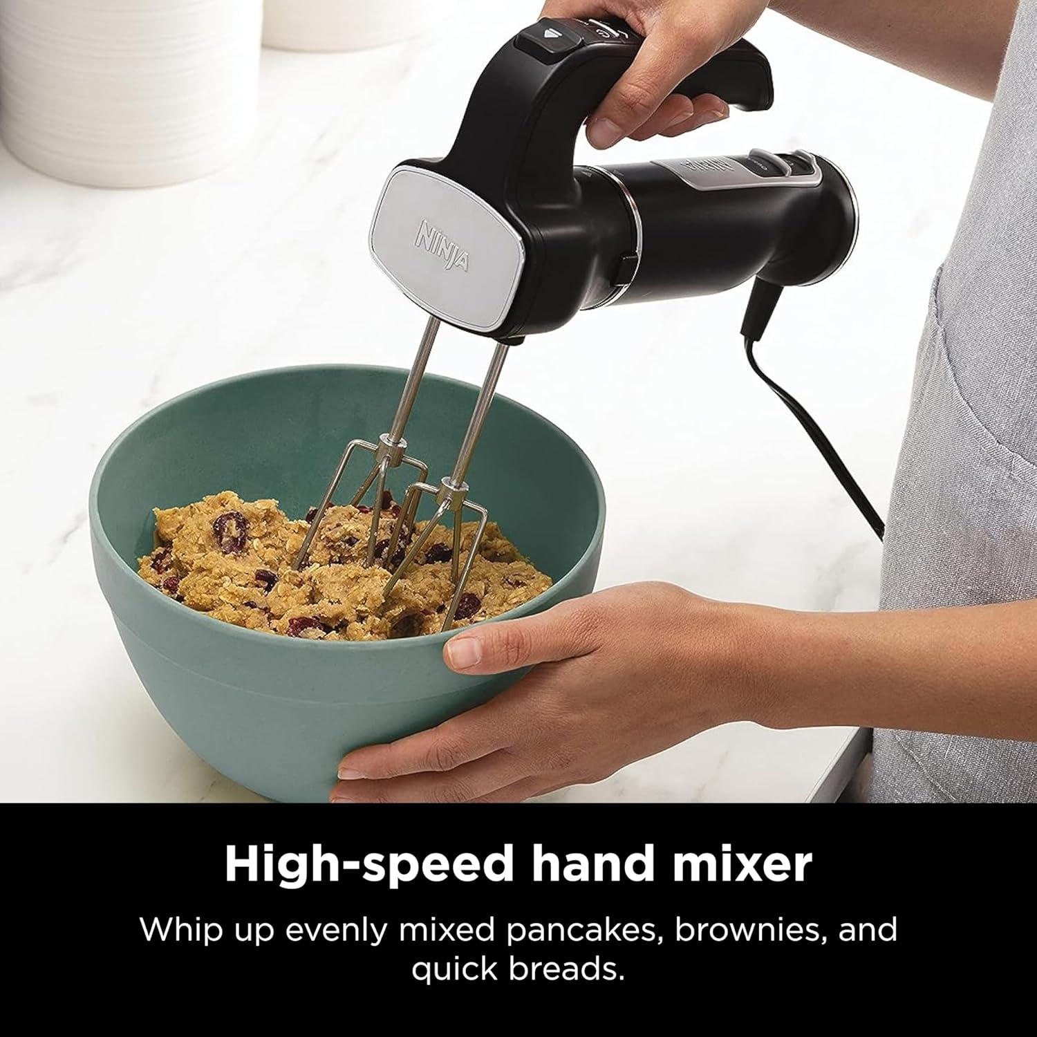 imageNinja Immersion Blender and Whisk Hand Stick Blender 4 Speeds with SplatterShield and PanProtect 4Cup Blending Vessel Dishwasher Safe 5ft Cord Ergonomic Deep Navy CI201NDBlack