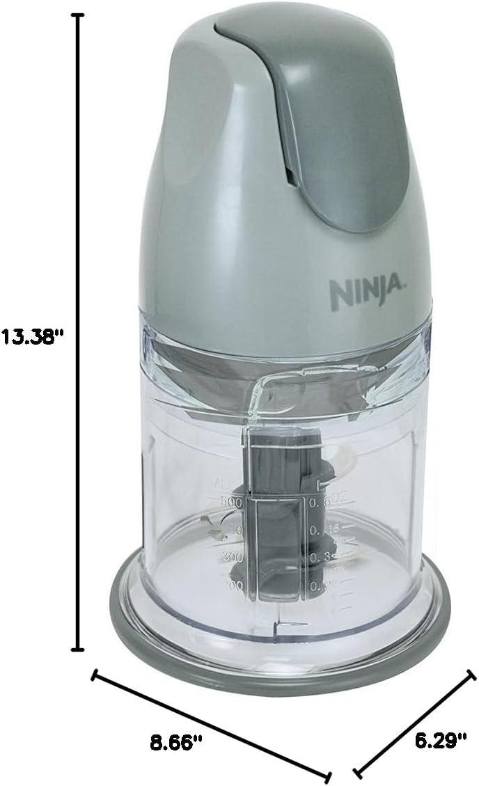 imageNinja QB900B Master Prep Food Processor Blender with 48 oz Pitcher amp 16 oz Chopping Bowl Perfect for Frozen Blending amp Chopping 400 Watts Dishwasher Safe Countertop GreyGray