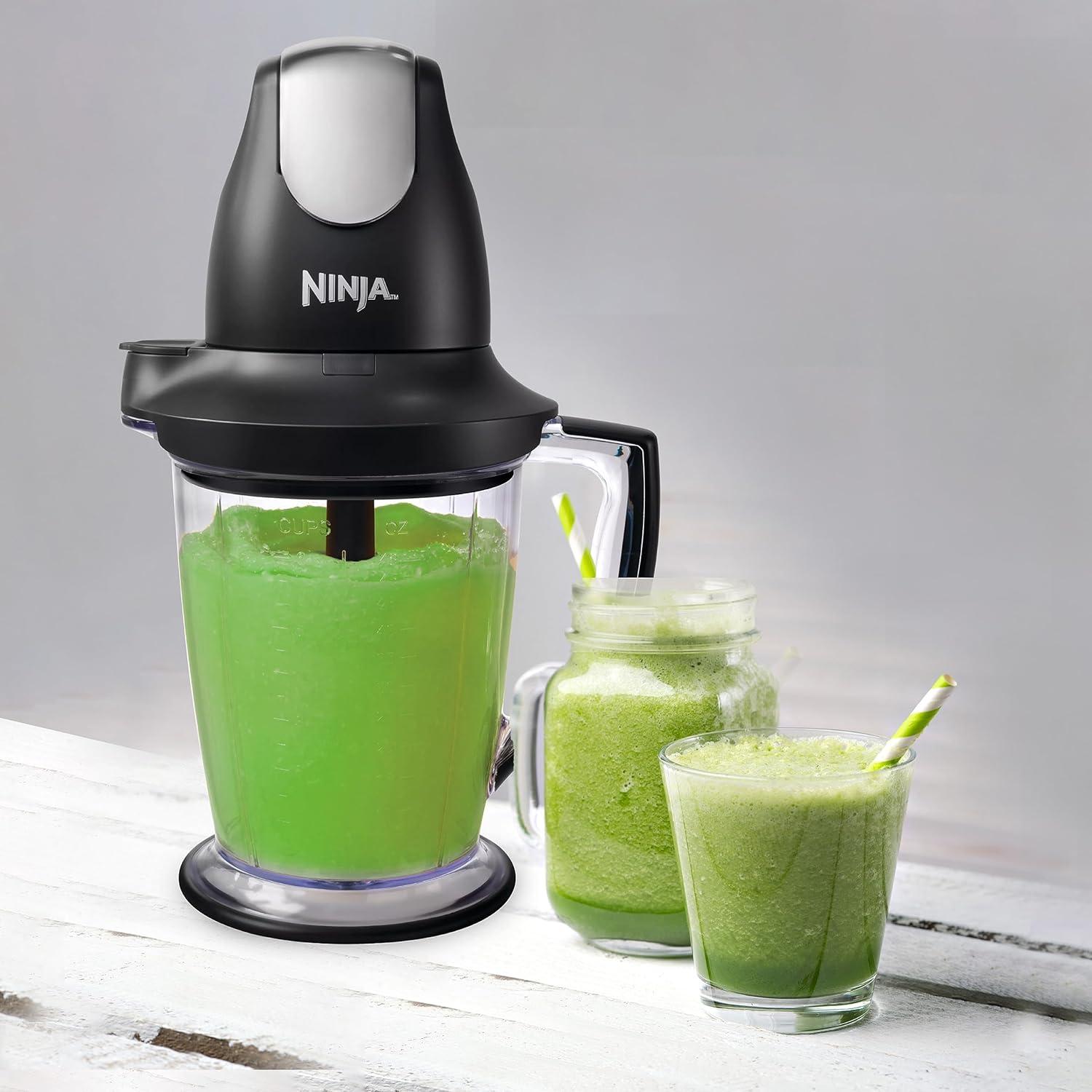 imageNinja QB900B Master Prep Food Processor Blender with 48 oz Pitcher amp 16 oz Chopping Bowl Perfect for Frozen Blending amp Chopping 400 Watts Dishwasher Safe Countertop GreyBlack