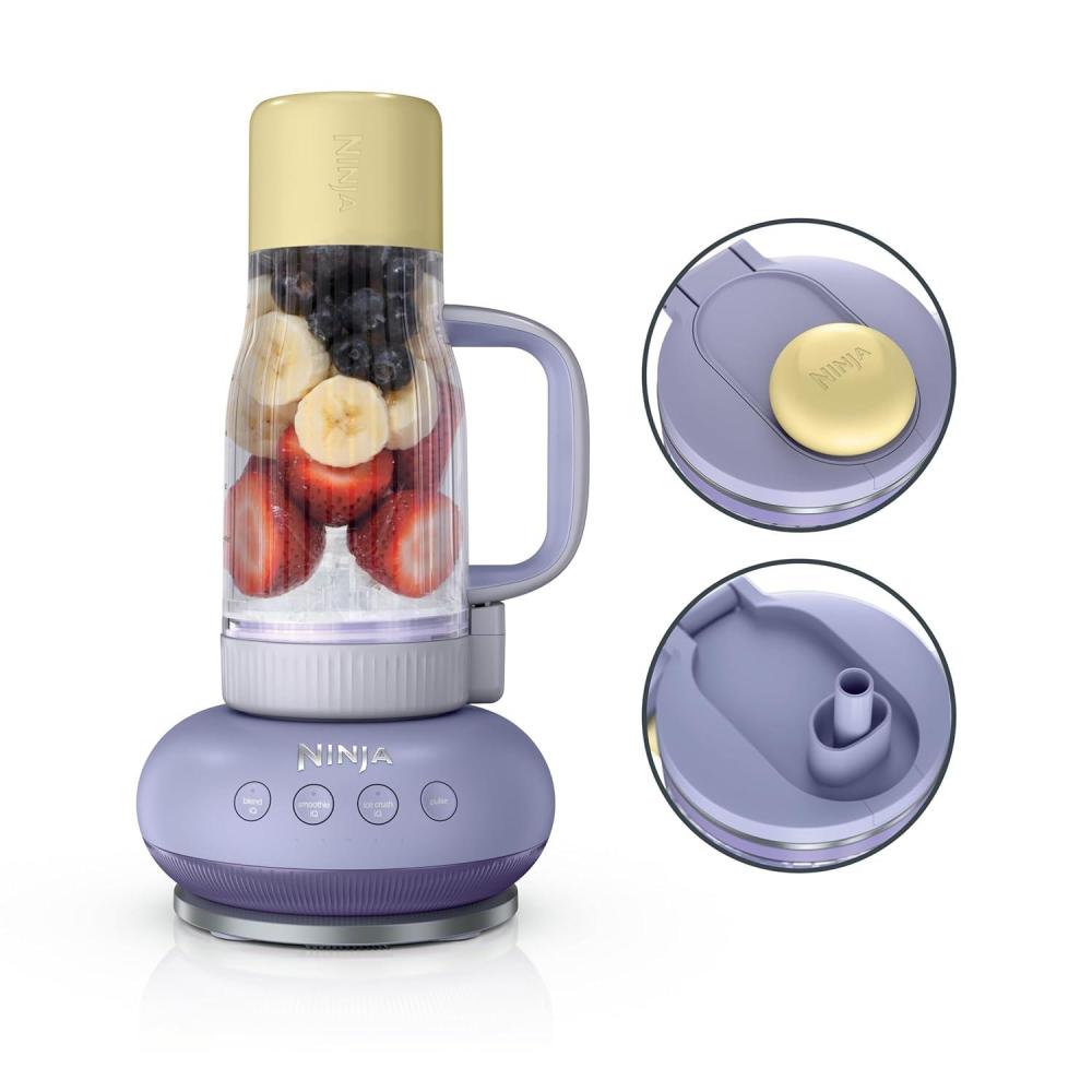 imageNinja Blendboss Personal Blender for Smoothies amp Frozen Drinks 26oz Travel Tumbler with LeakProof Lid Chug Spout amp Detachable Straw AutoiQ Technology Blue Raspberry DB351BLLavender Lemonade